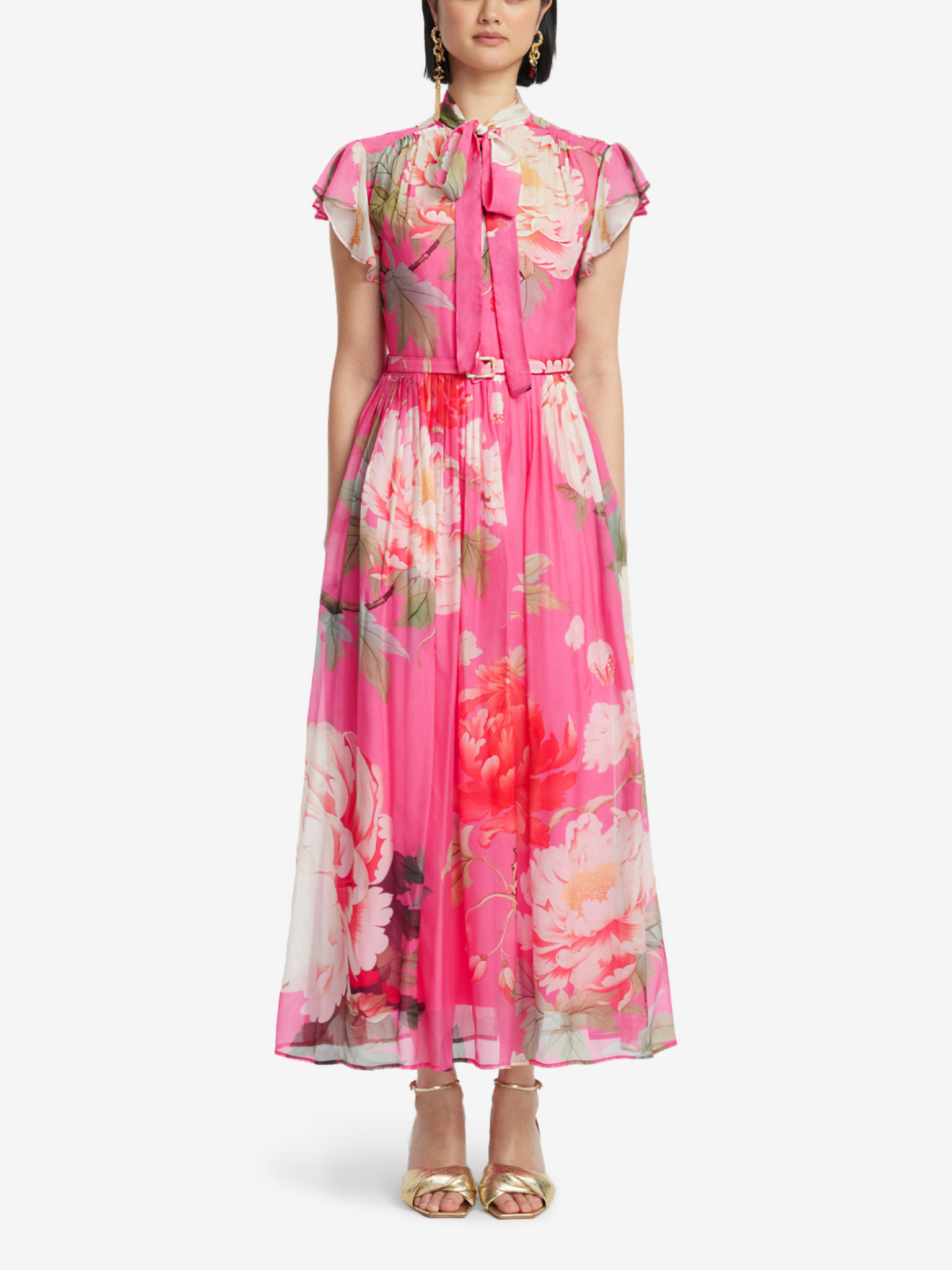 Grace Flutter Sleeve Midi Dress