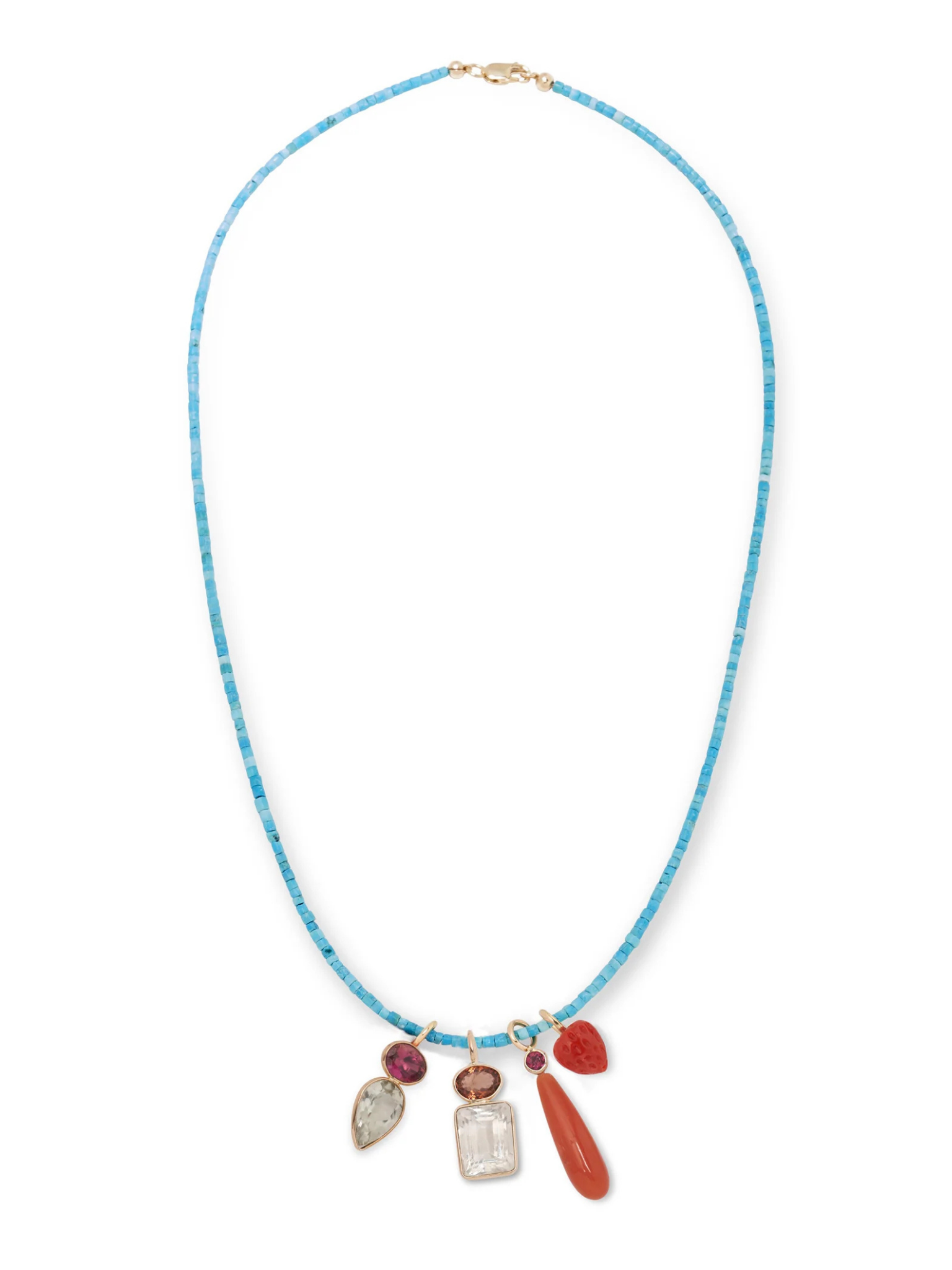 Puffy Coral Strawberry 14k Necklace Charm