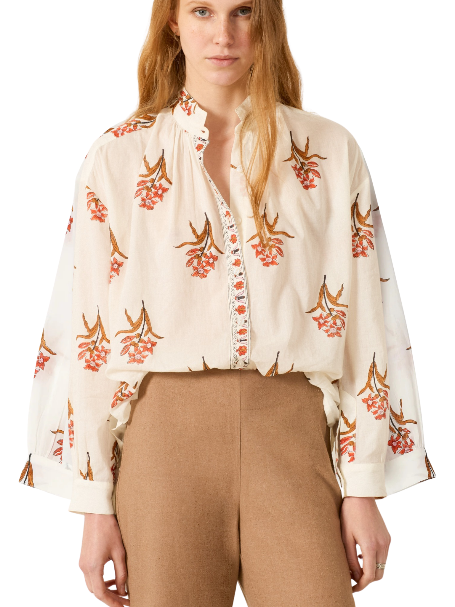 Kiki Persimmon Flower Shirt