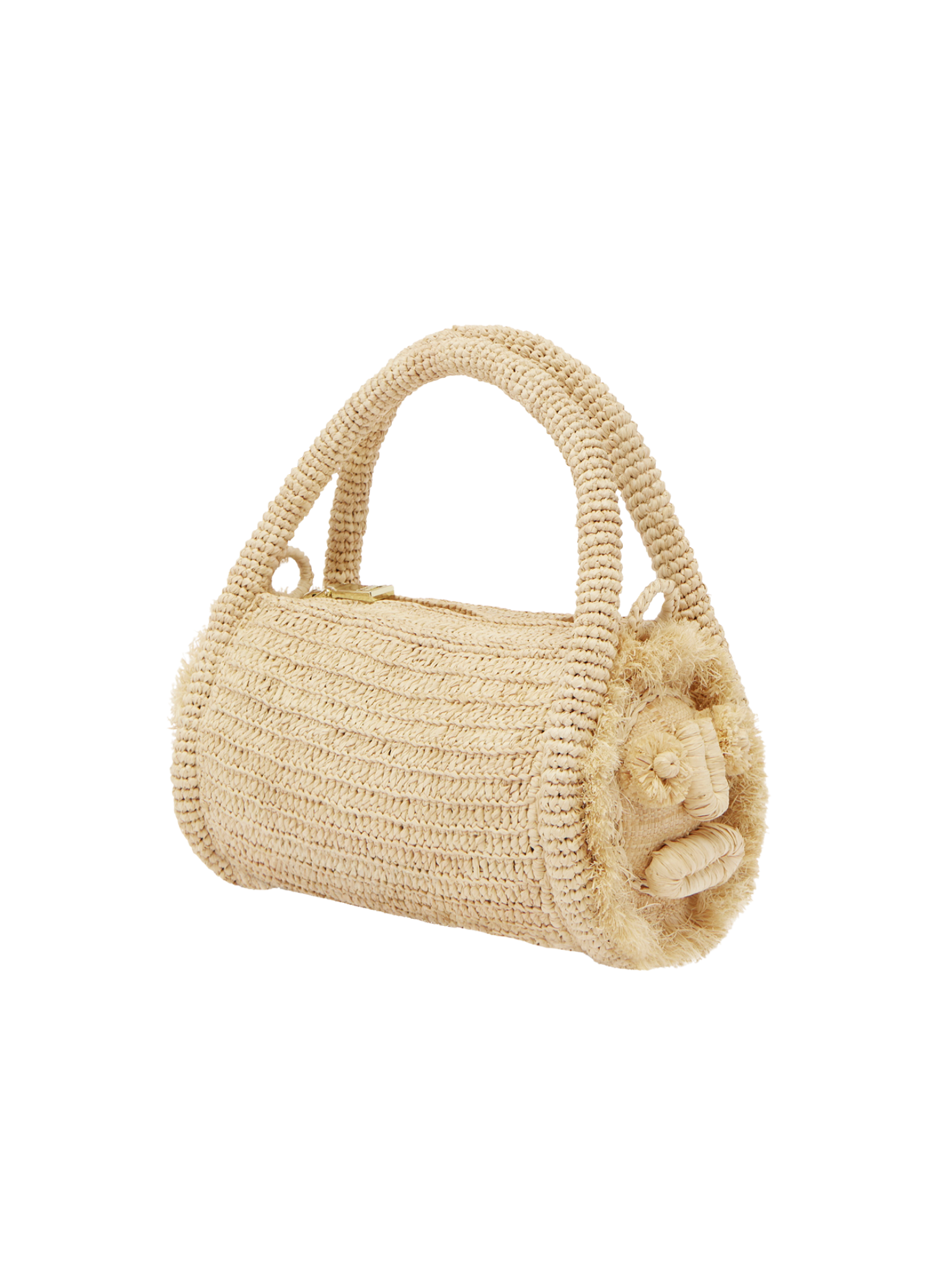 Sunlit Raffia Mini Barrel Bag