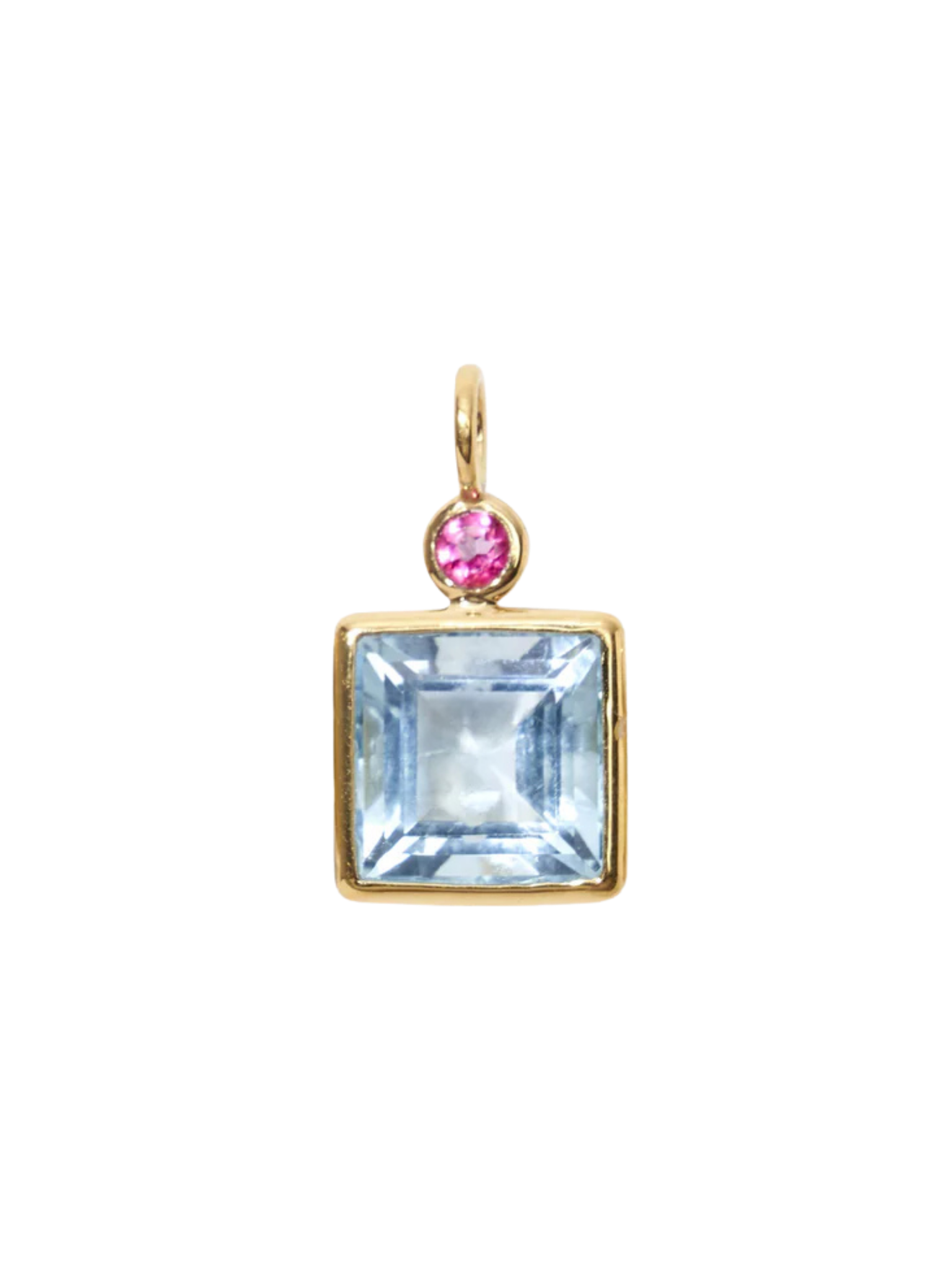 Square 14k Gold Necklace Charm