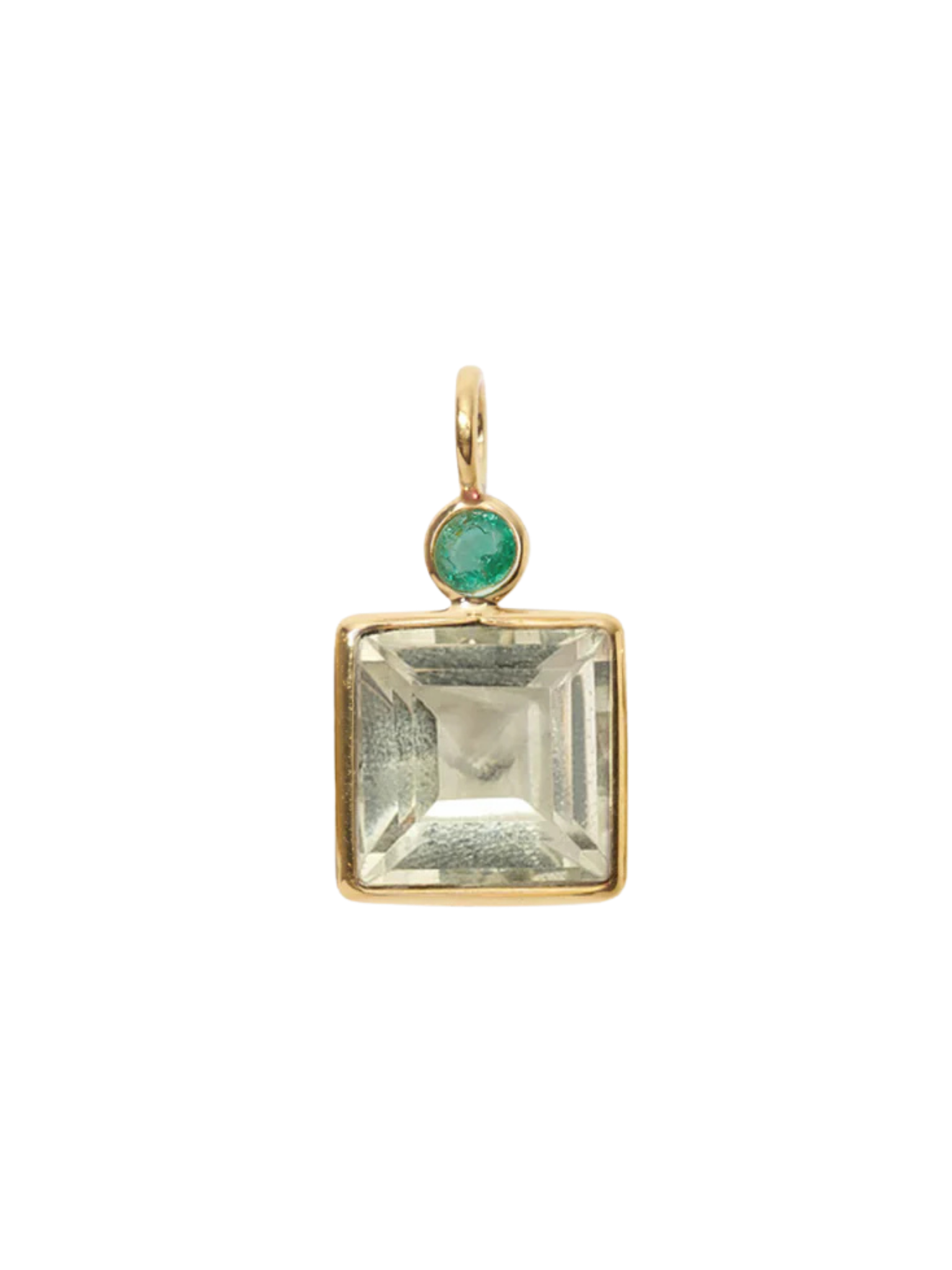 Square 14k Gold Necklace Charm