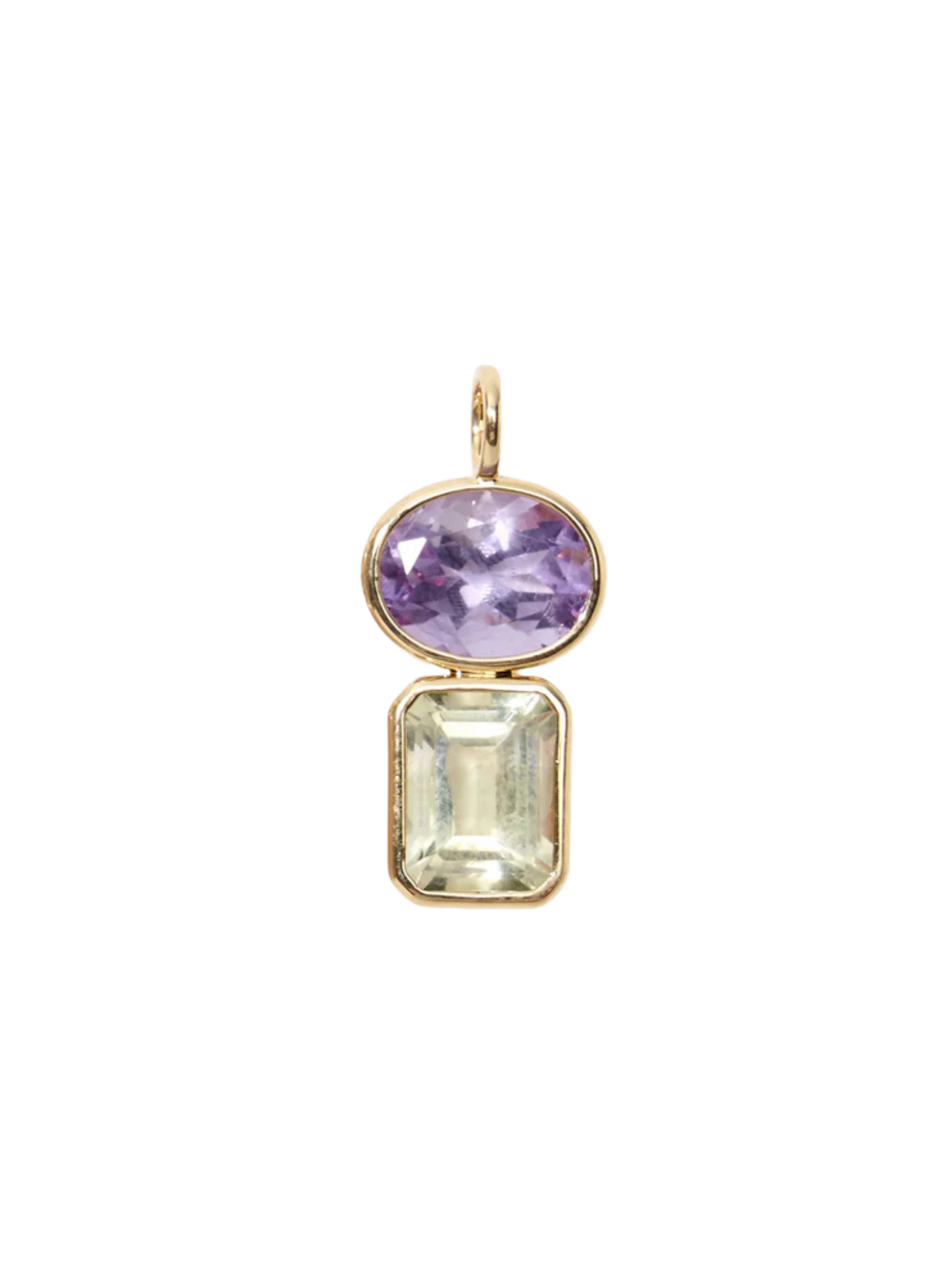 Stacked Rectangle 14k Gold Necklace Charm