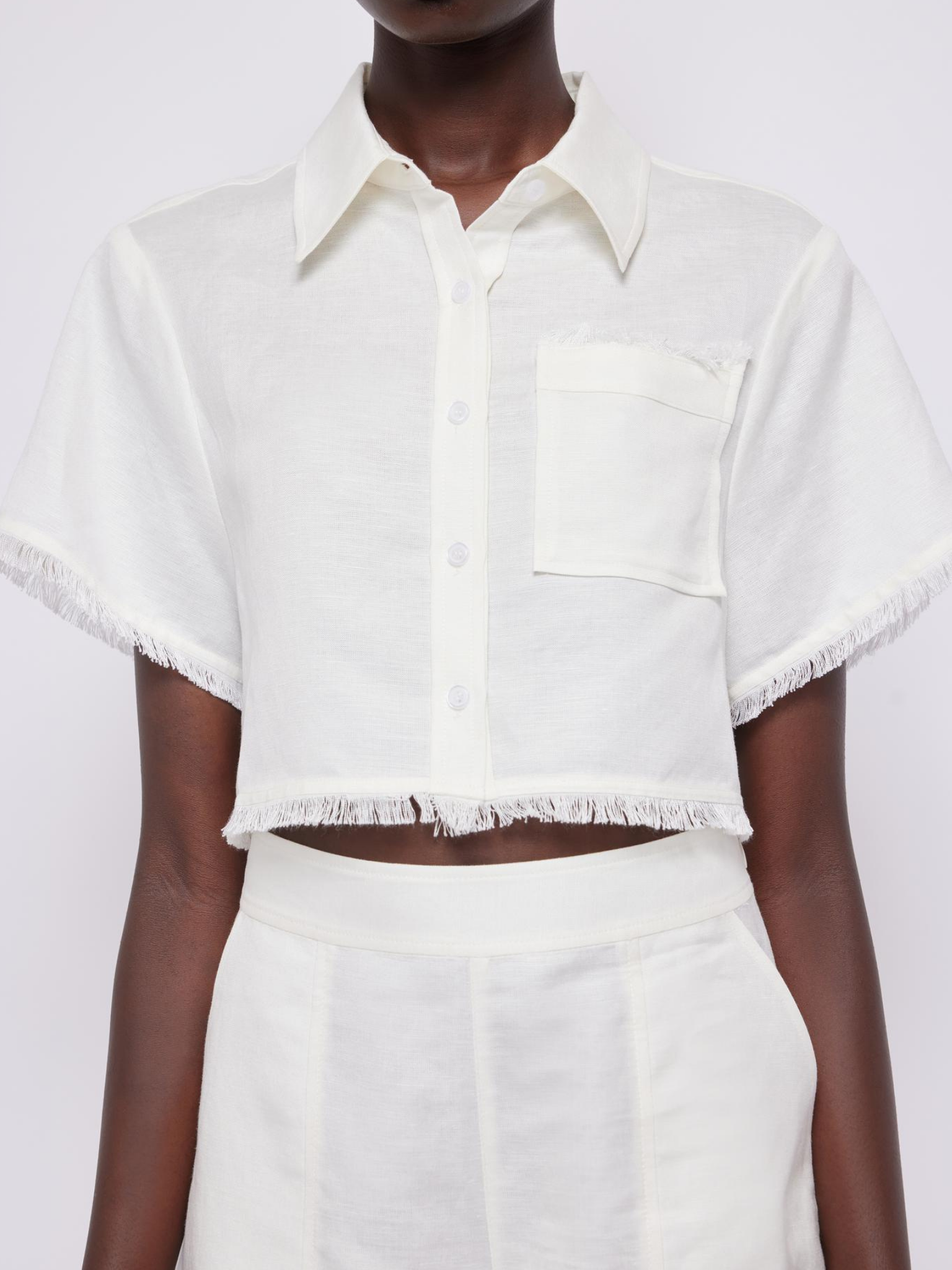 Solange Short Sleeve Cropped Shirt