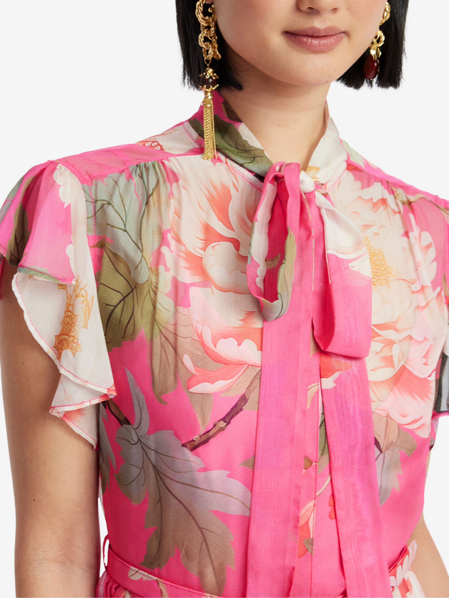 Grace Flutter Sleeve Midi Dress