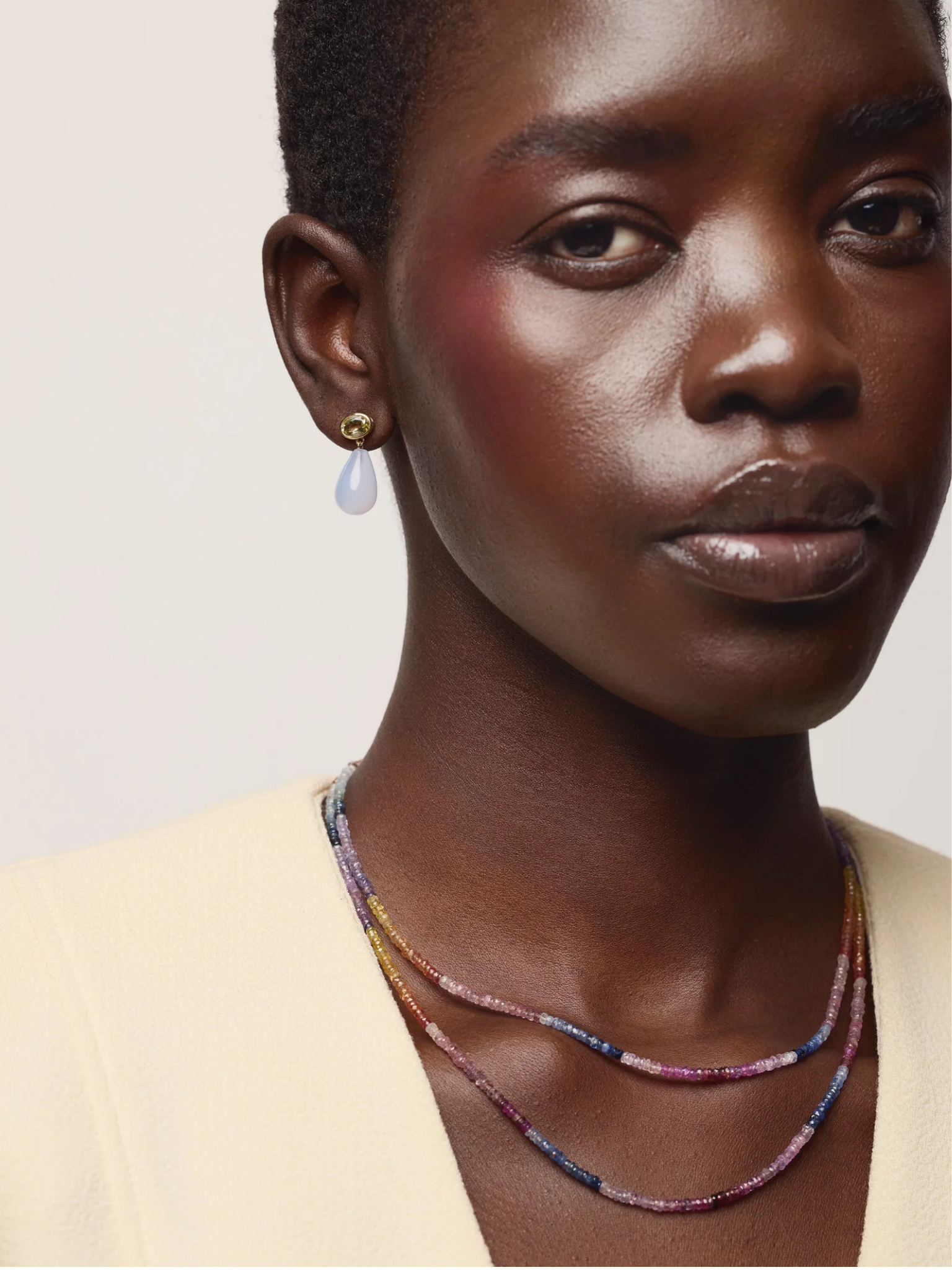 Tiny Beaded 14k Gold Necklace