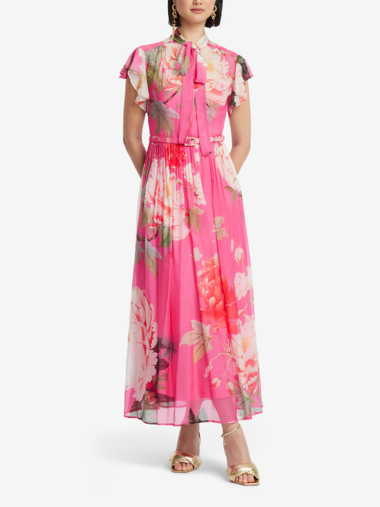 Grace Flutter Sleeve Midi Dress