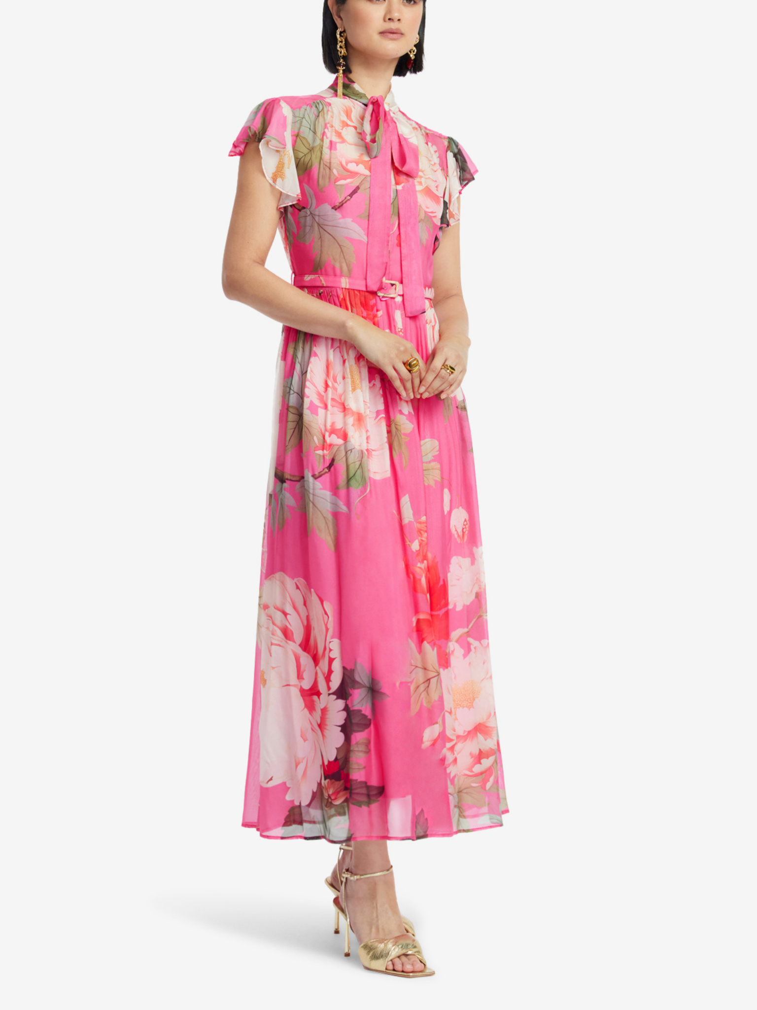 Grace Flutter Sleeve Midi Dress