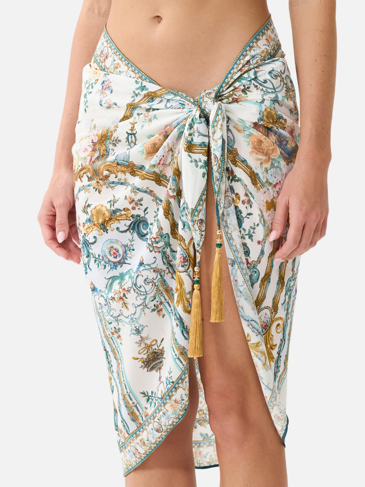 Woven Short Sarong with Tassels
