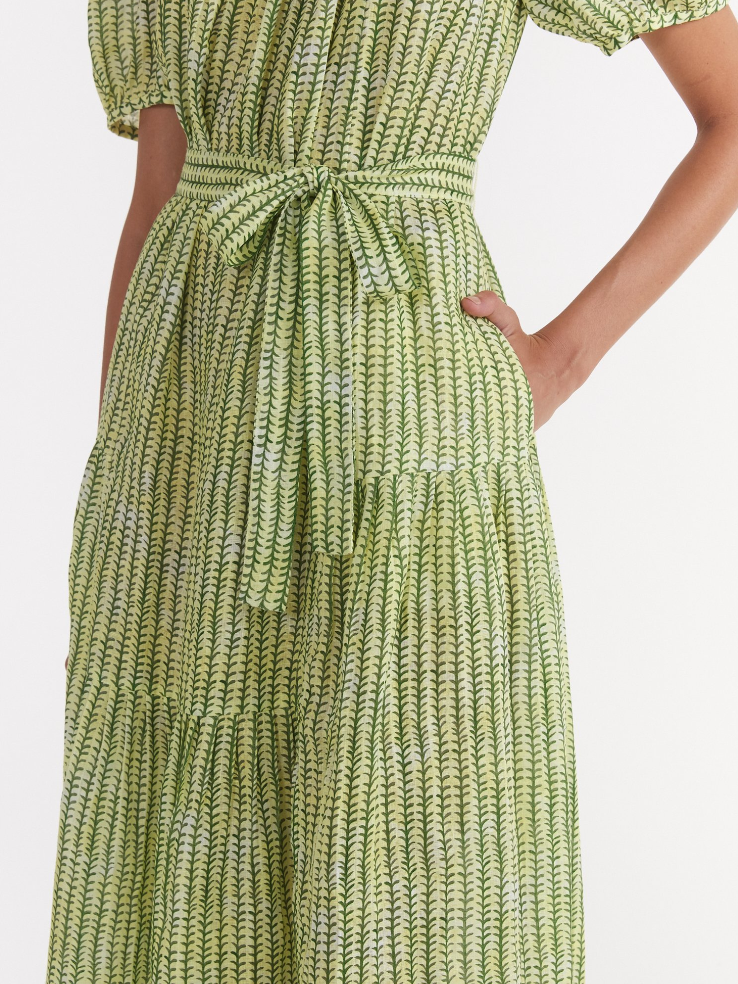 Saloni Yoshi Dress in Stem Lemon