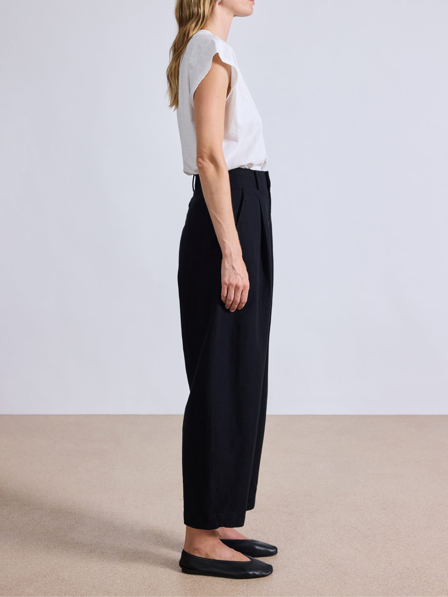 Apiece Apart Bari Crop Trouser in Black