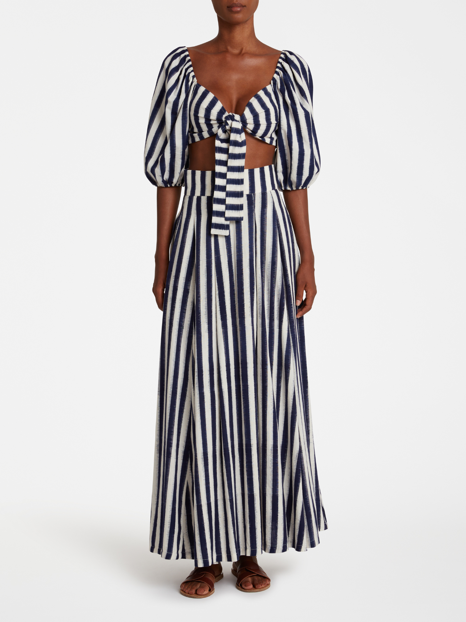 Emporio Sirenuse Flaminia Ikat Stripe Maxi Skirt