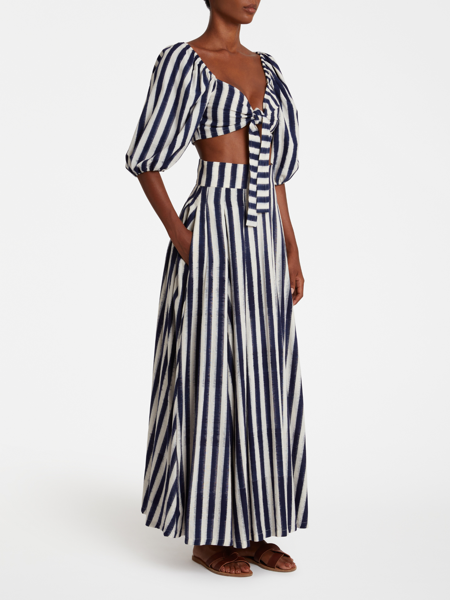 Emporio Sirenuse Flaminia Ikat Stripe Maxi Skirt