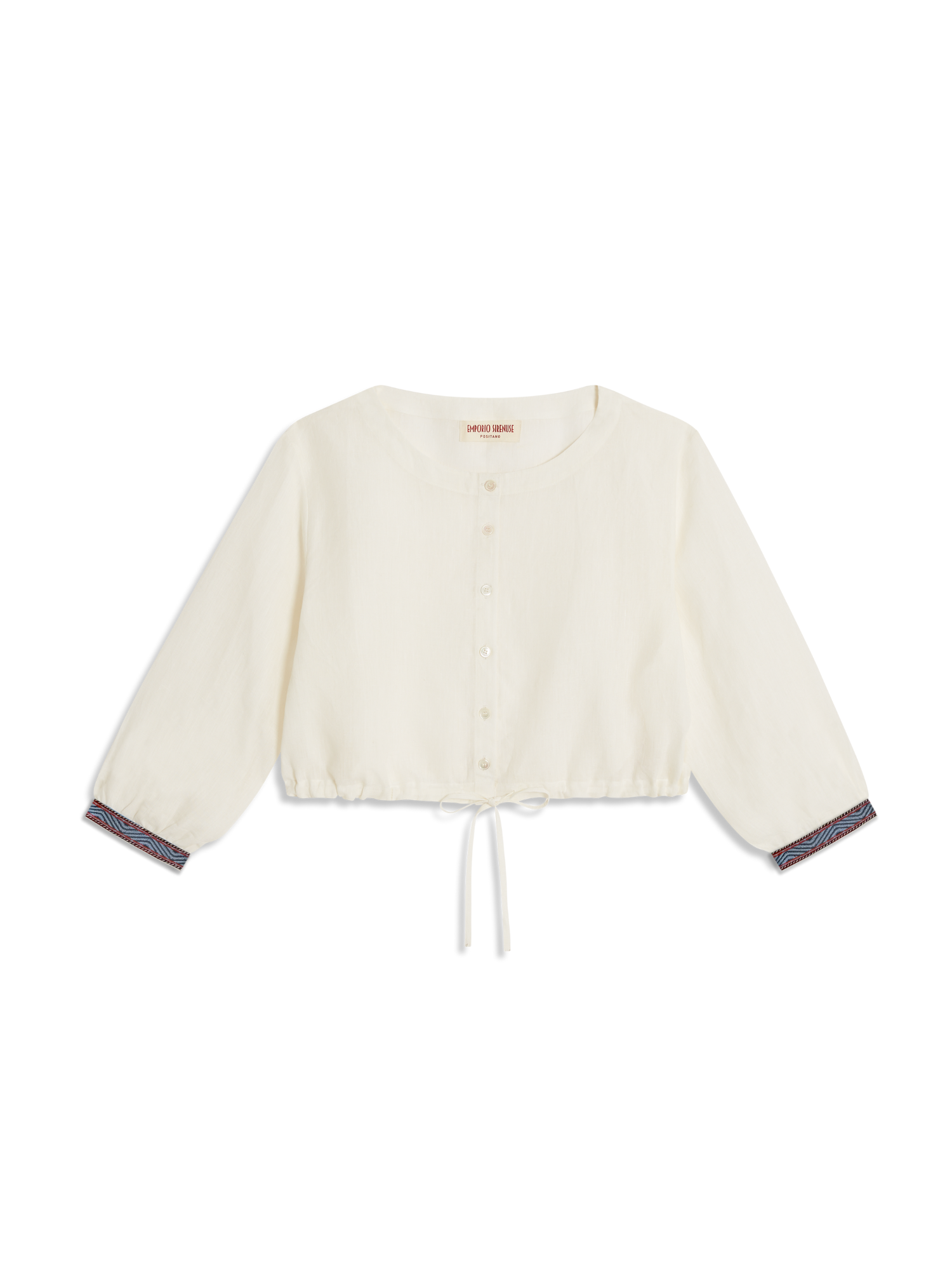Emporio Sirenuse New Jinny Cropped Linen Blouse