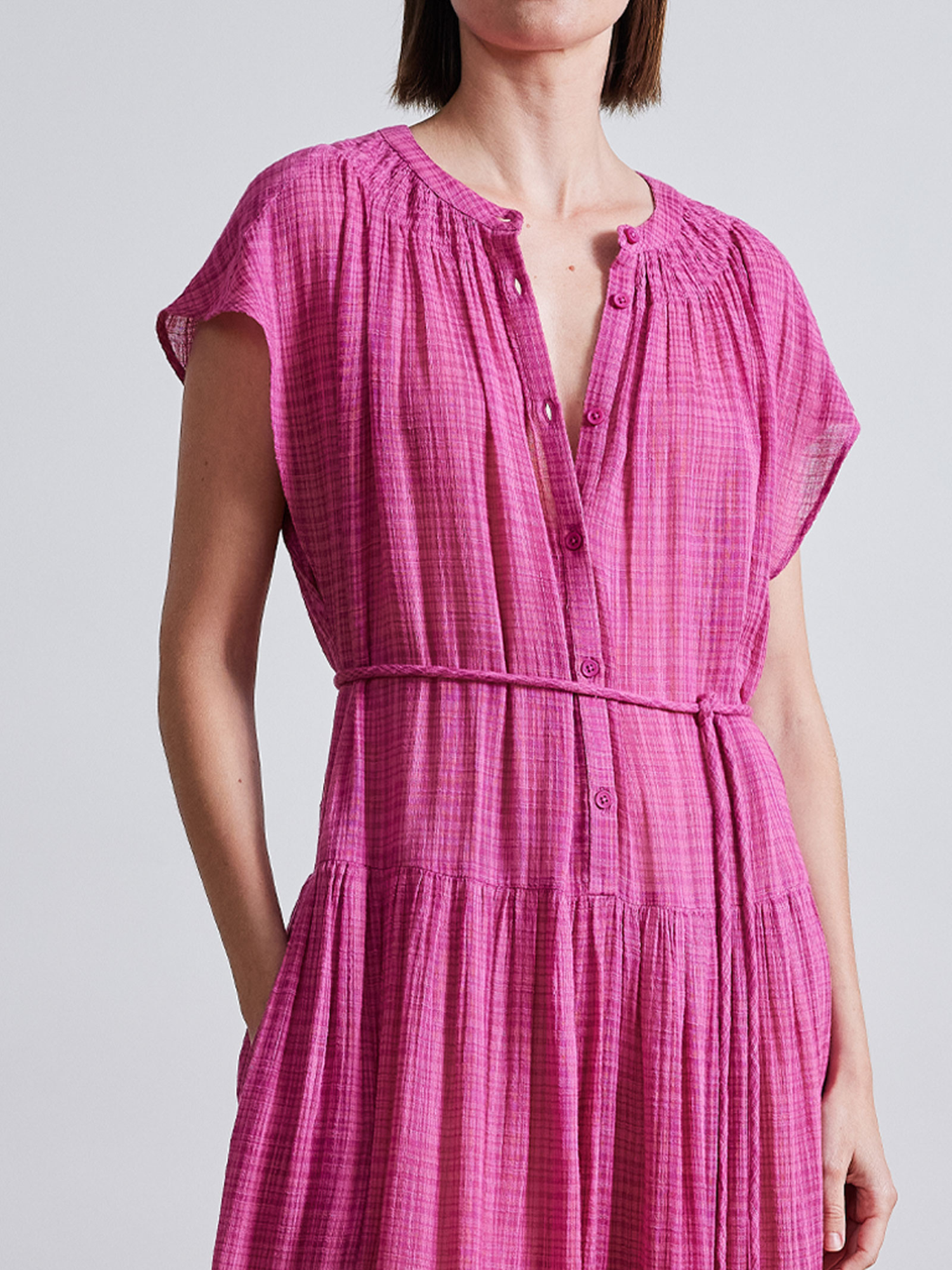 Apiece Apart Forte Maxi Dress in Raspberry