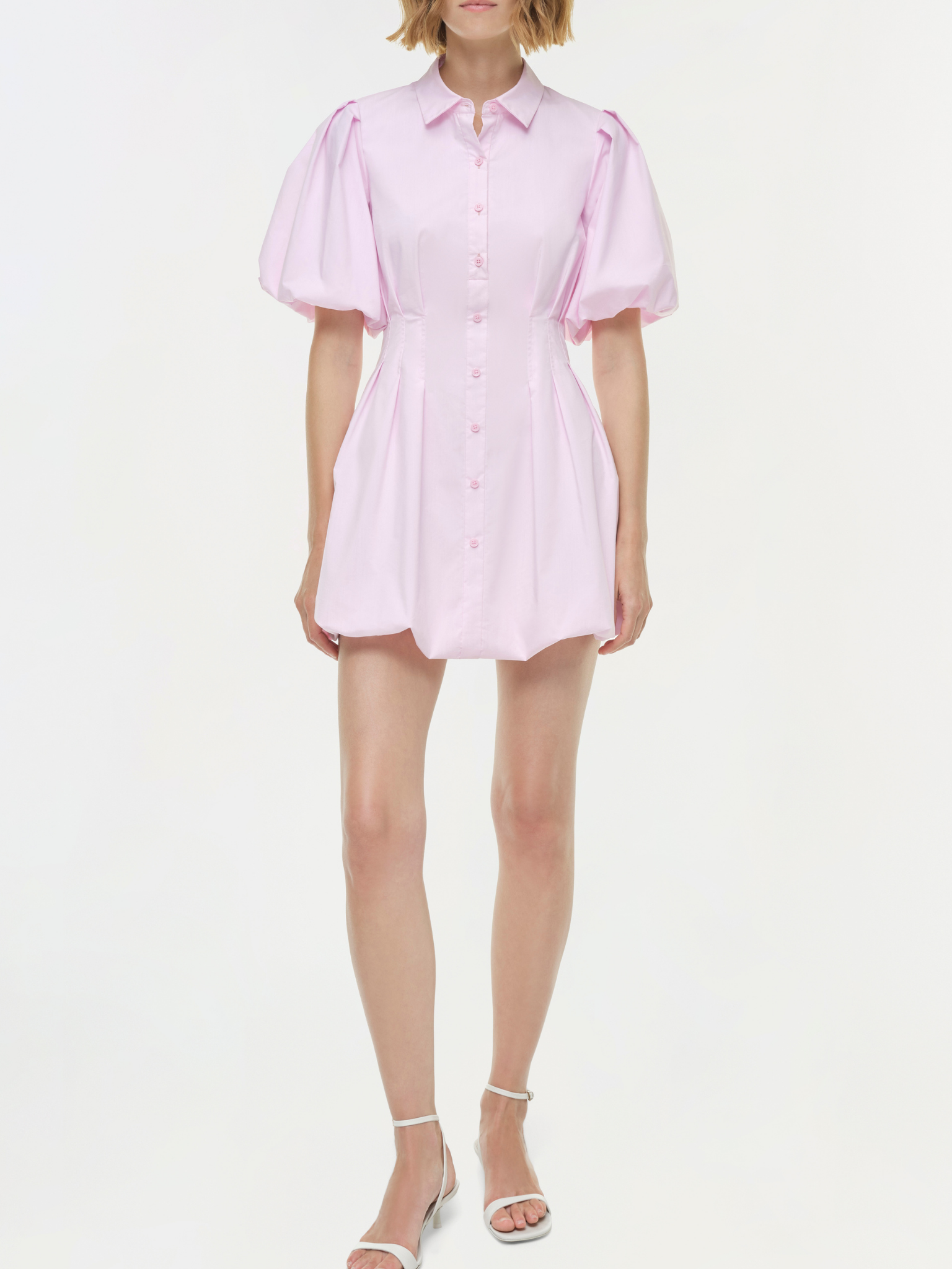 Cleo Balloon Pintuck Mini Dress