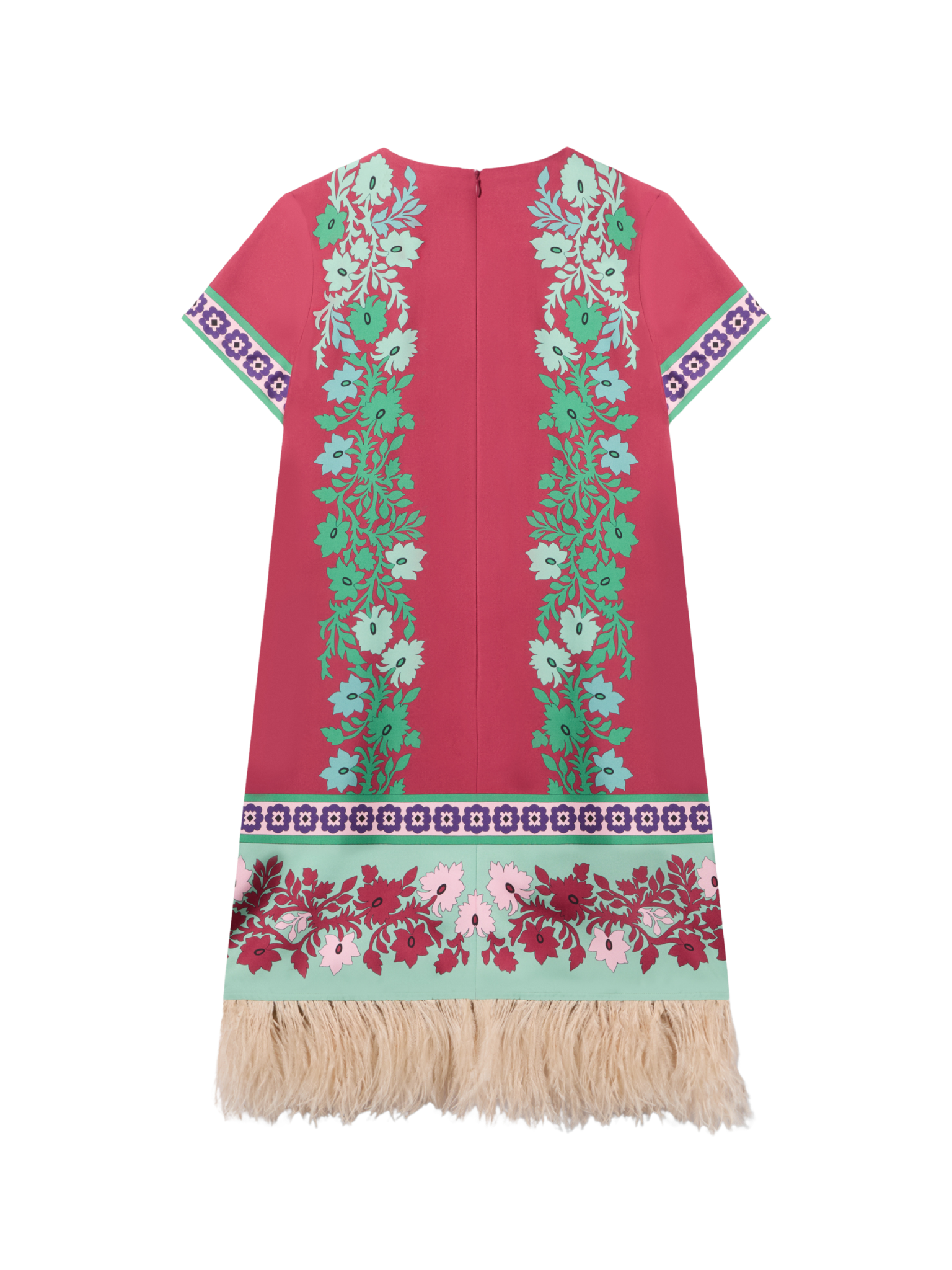 Mini Swing Dress with Feathers