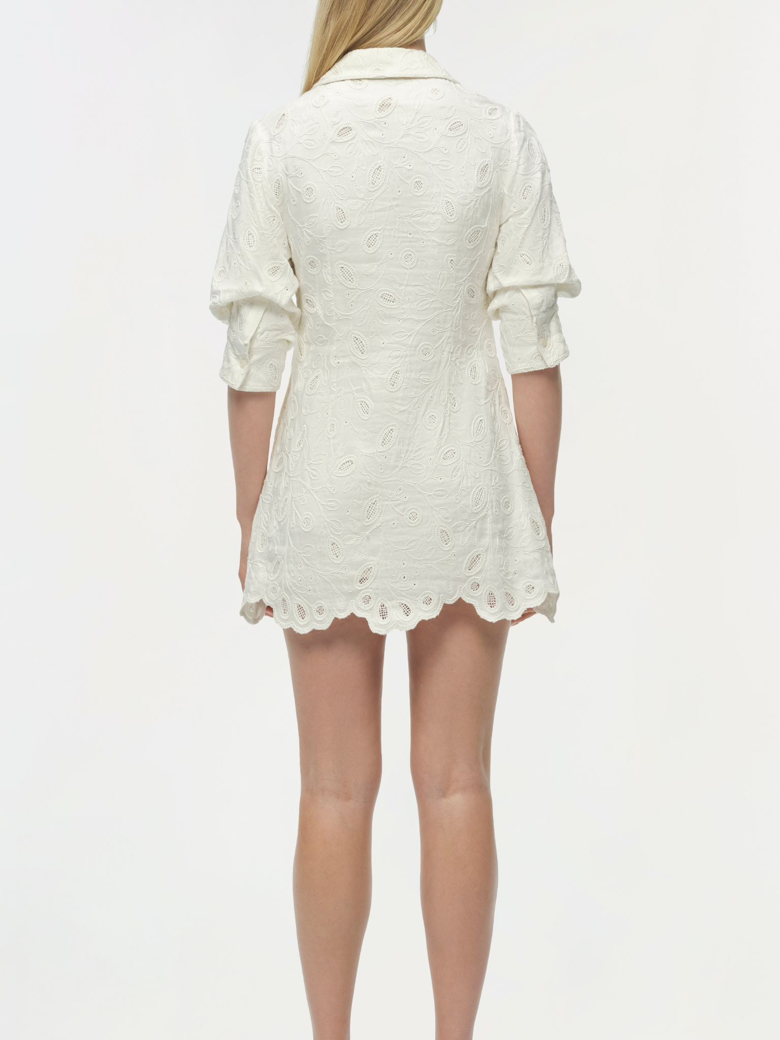 Freya Embroidered Linen Mini Dress