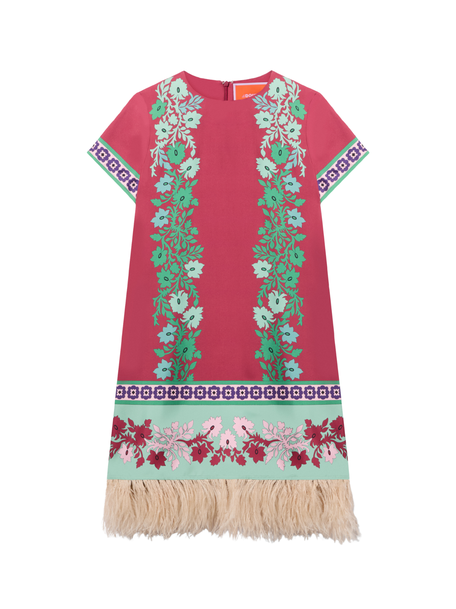 Mini Swing Dress with Feathers