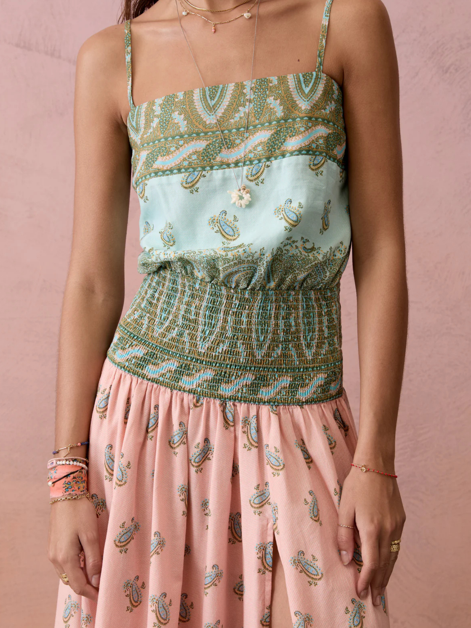 Lucent Drop Waist Maxi Dress