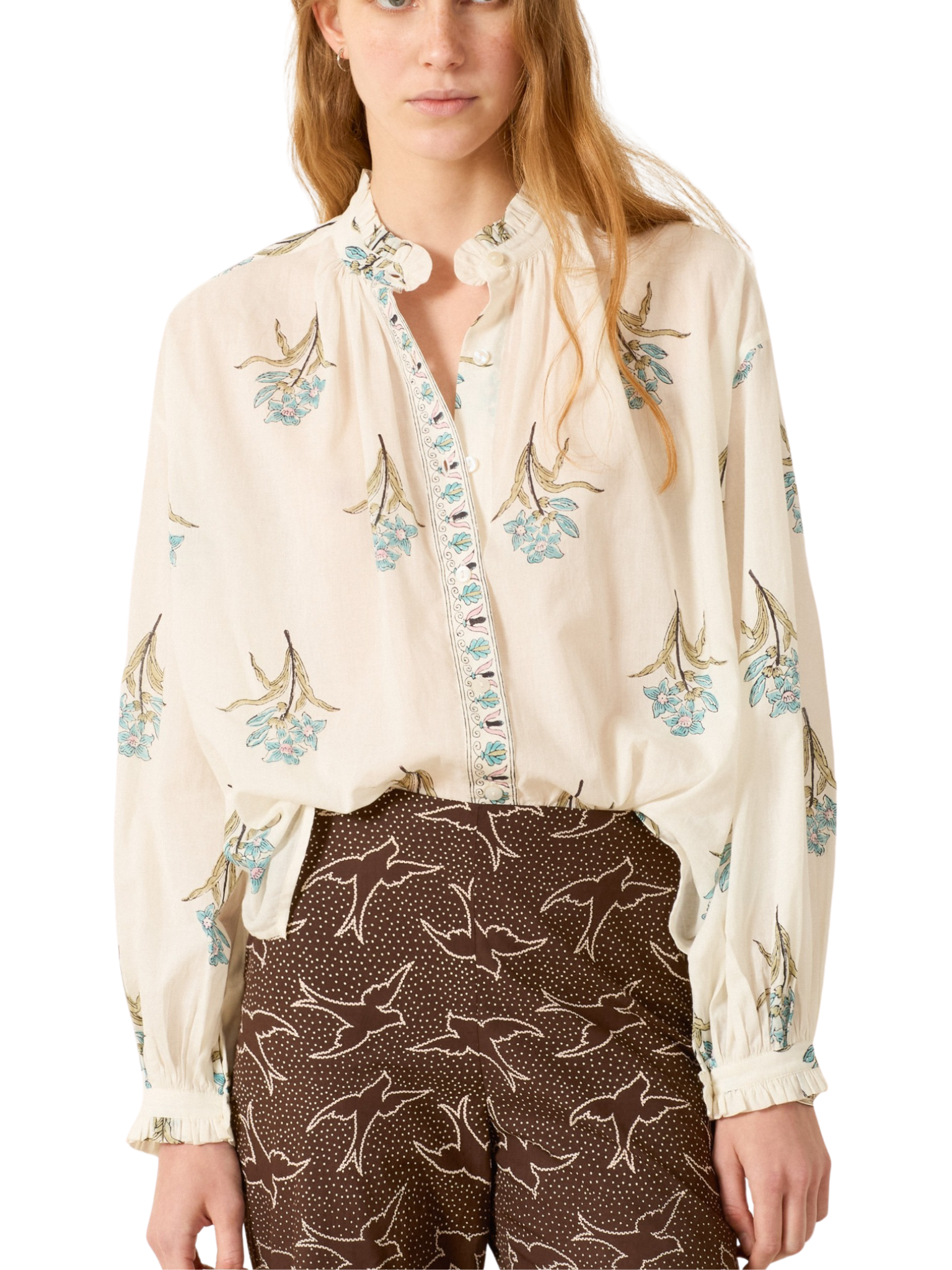 Poet Sky Mist Flower Blouse