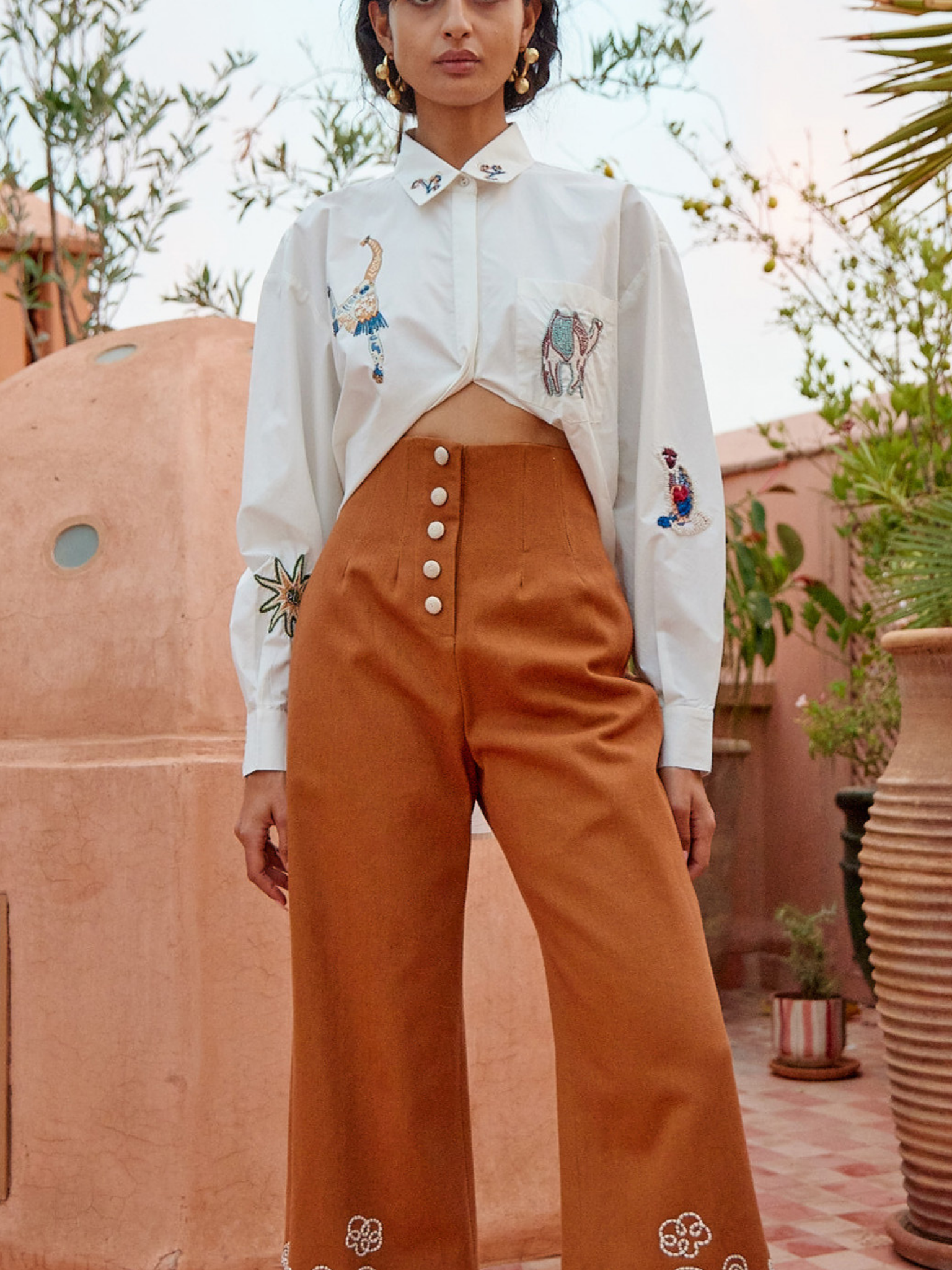 Carmine Embroidered Shirt