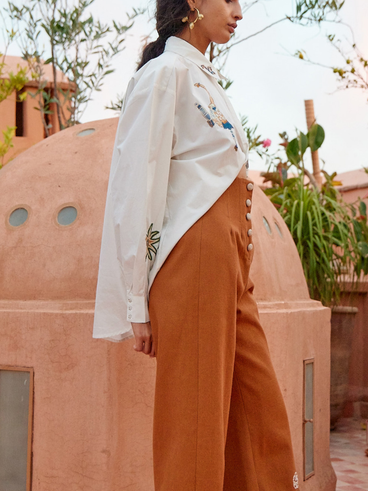 Carmine Embroidered Shirt