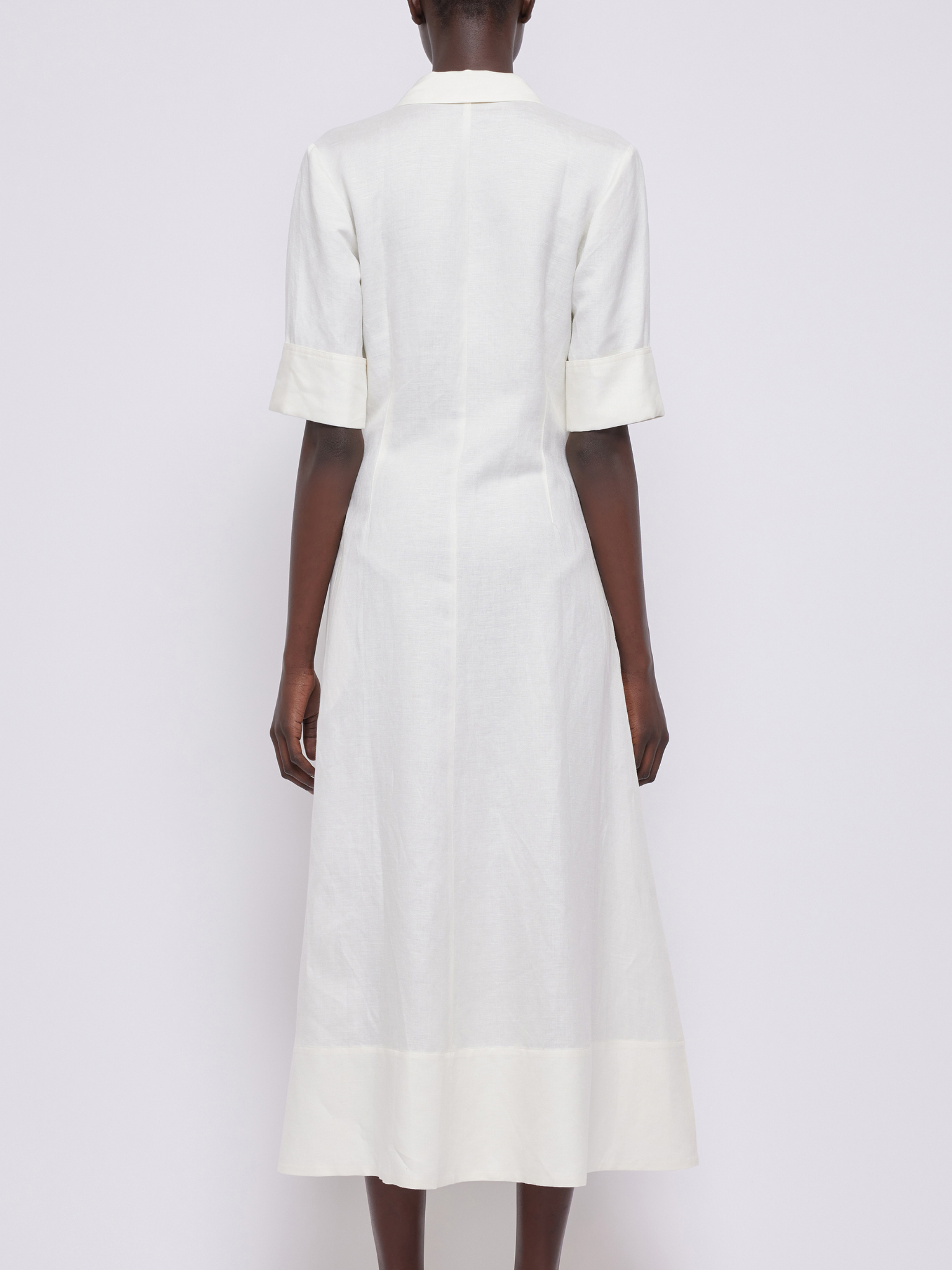 Claudine Short Sleeve Shirt Midi Dress