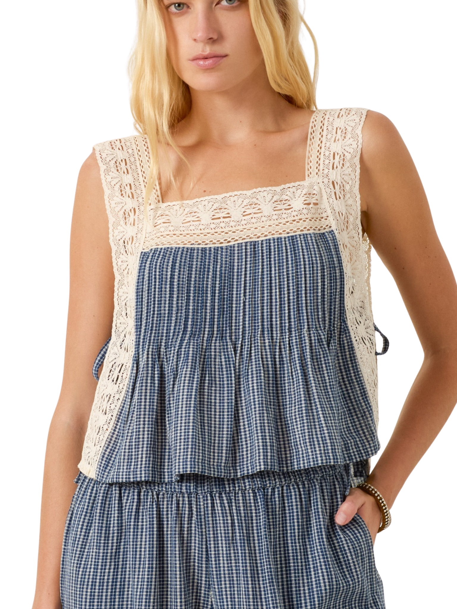 Mimi Prima Micro Plaid Top