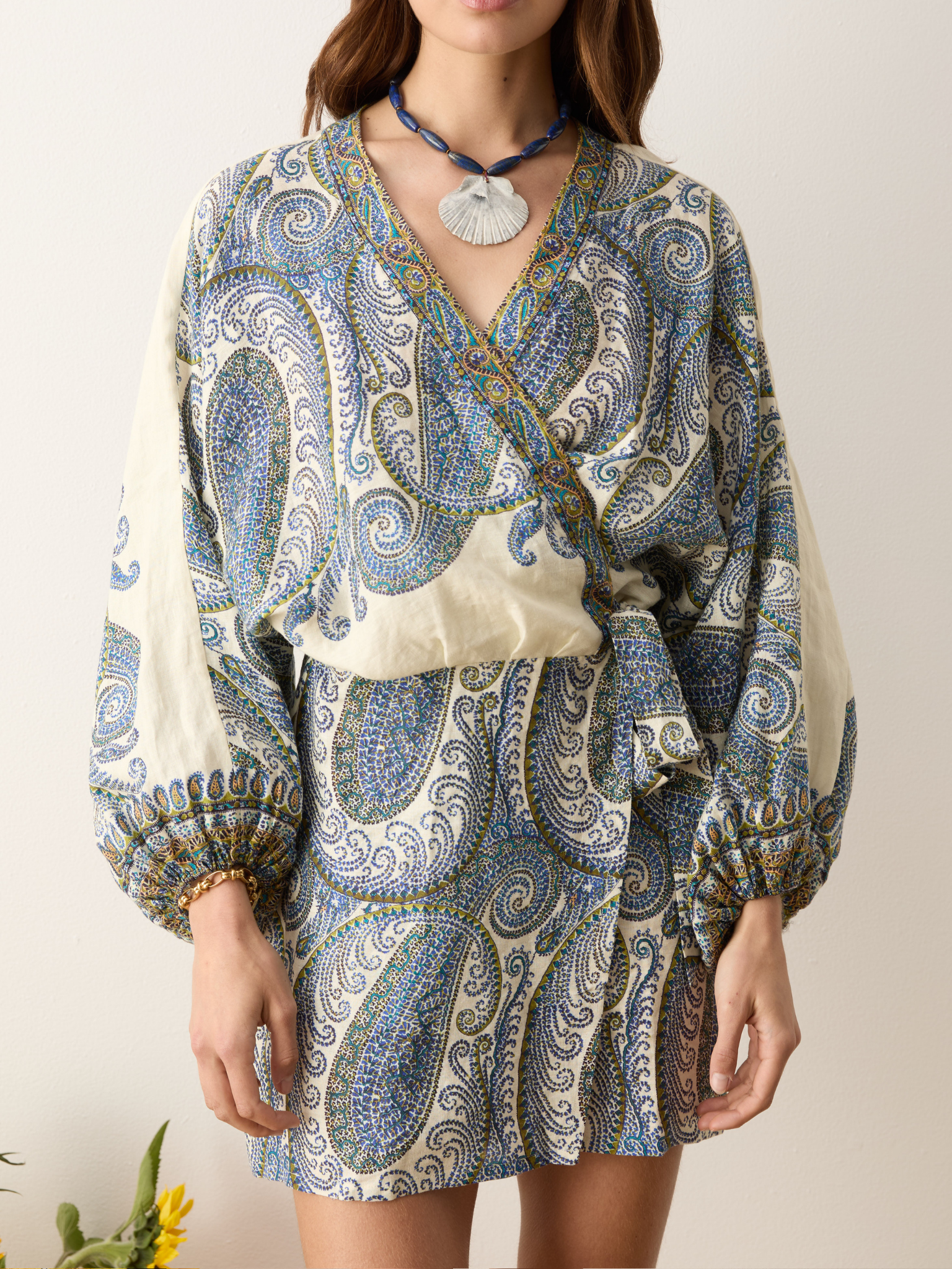 Arcadia Paisley Mini Robe Dress