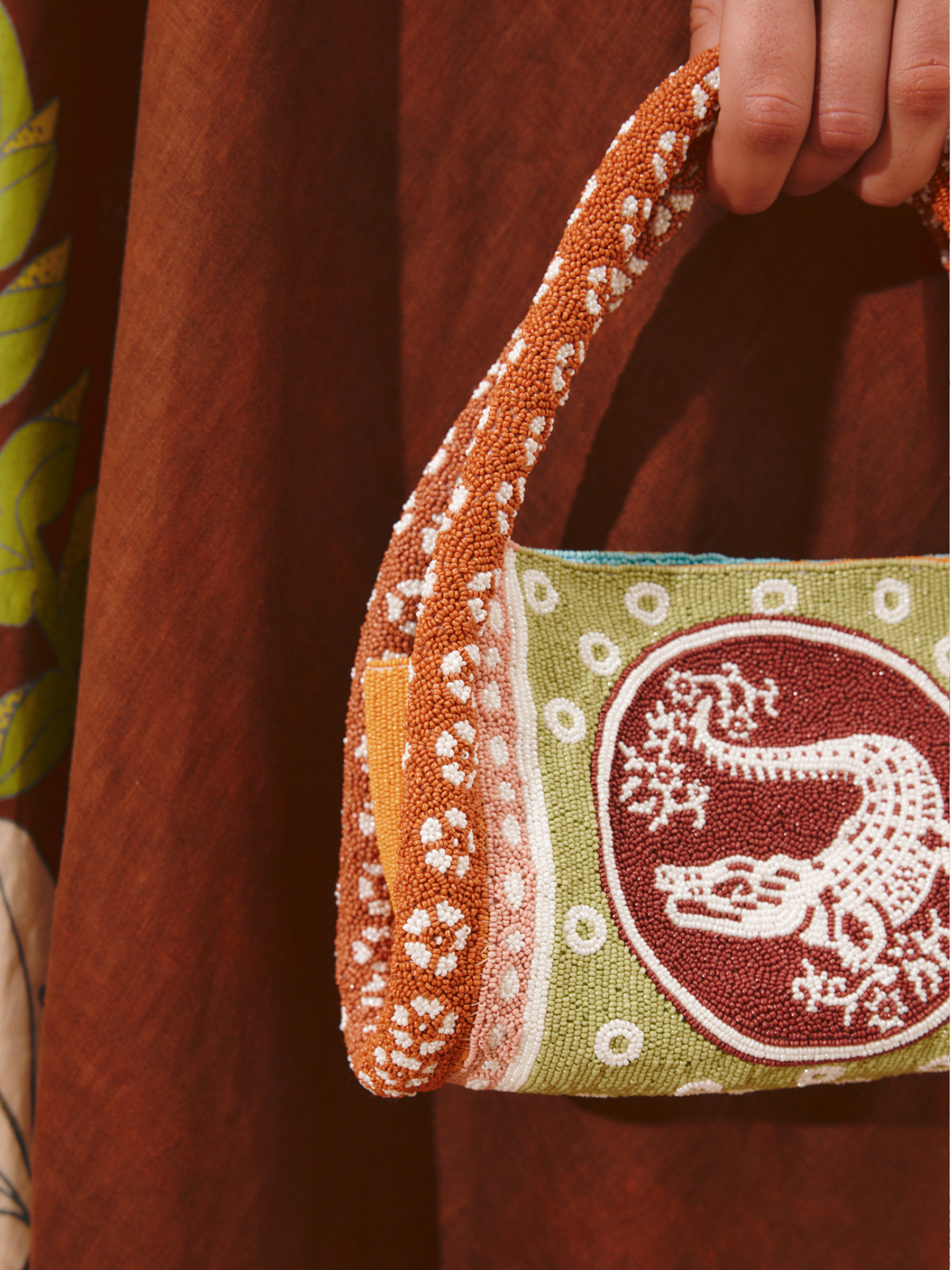 Alberta Beaded Mini Barrel Bag