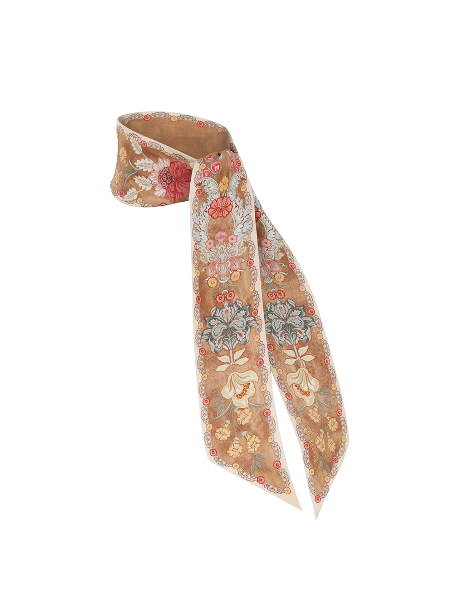 Printed Silk Ribbon Scarf
