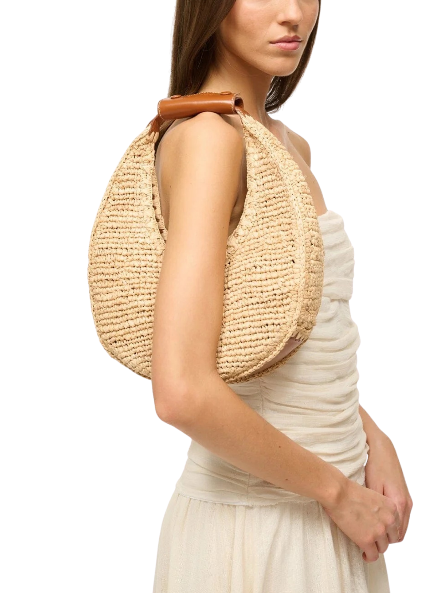 Moon Raffia Tote Bag