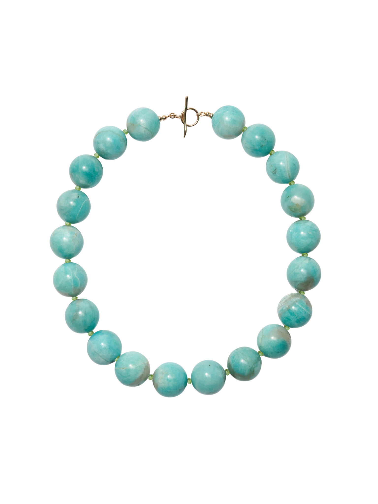 Amazonite, Peridot & 14k Gold Necklace
