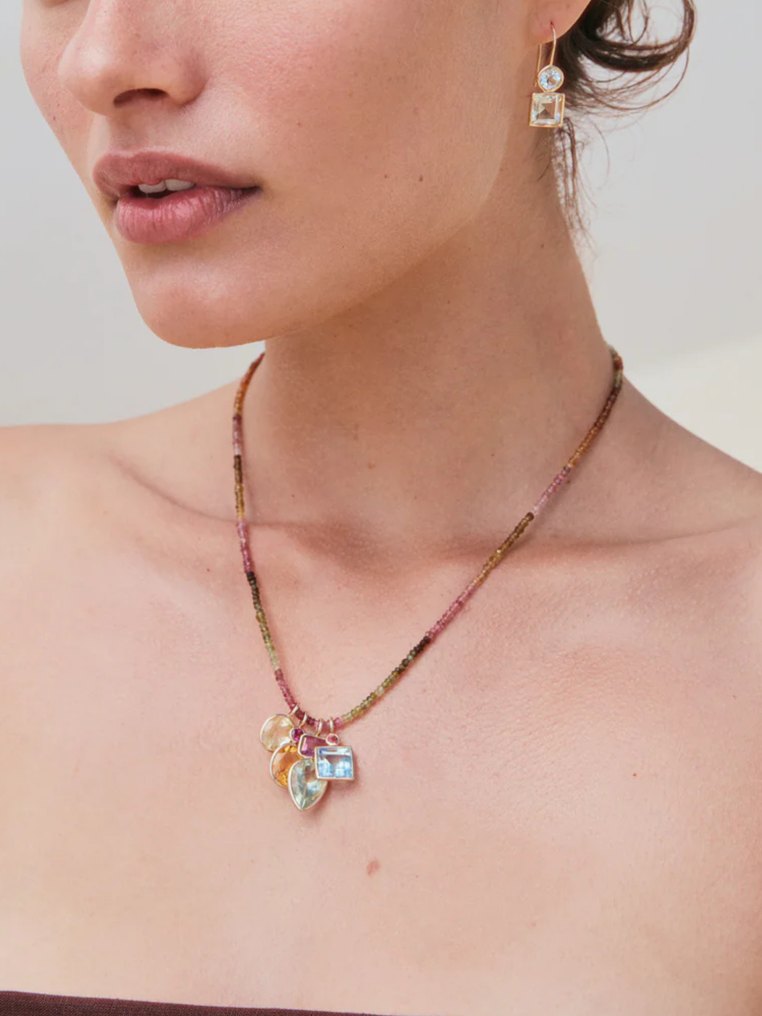 Stacked Teardrop 14k Gold Necklace Charm