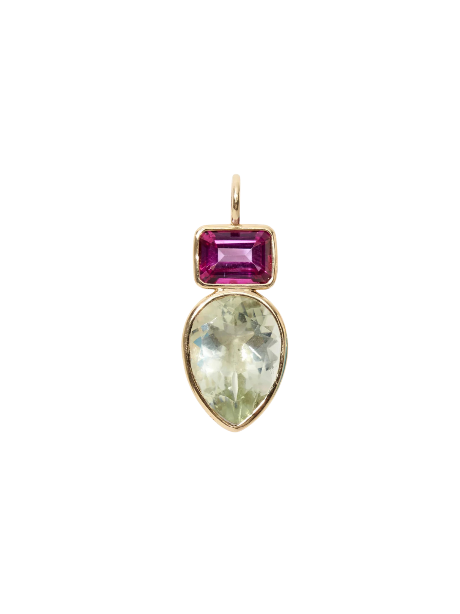 Stacked Teardrop 14k Gold Necklace Charm