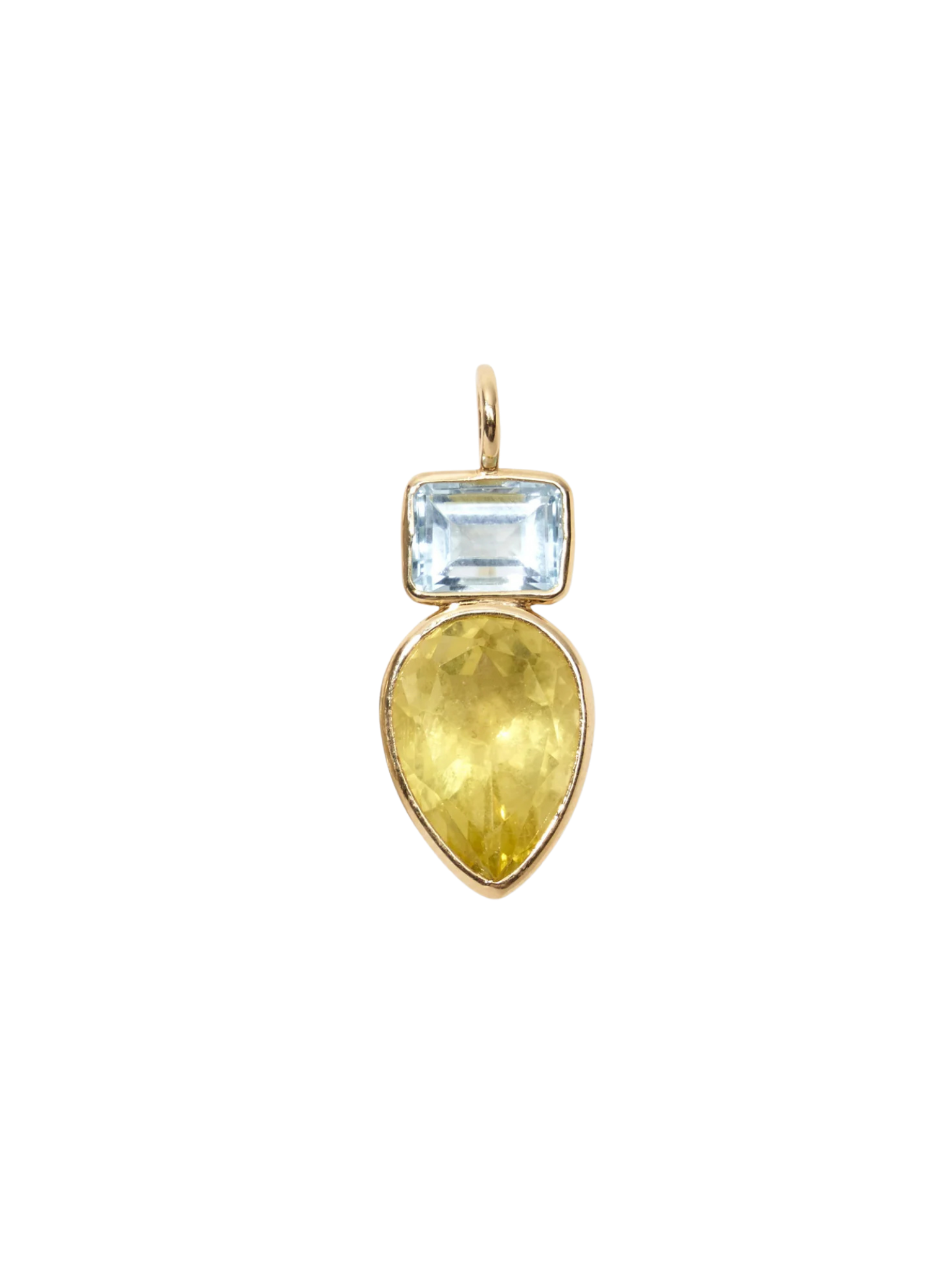 Stacked Teardrop 14k Gold Necklace Charm