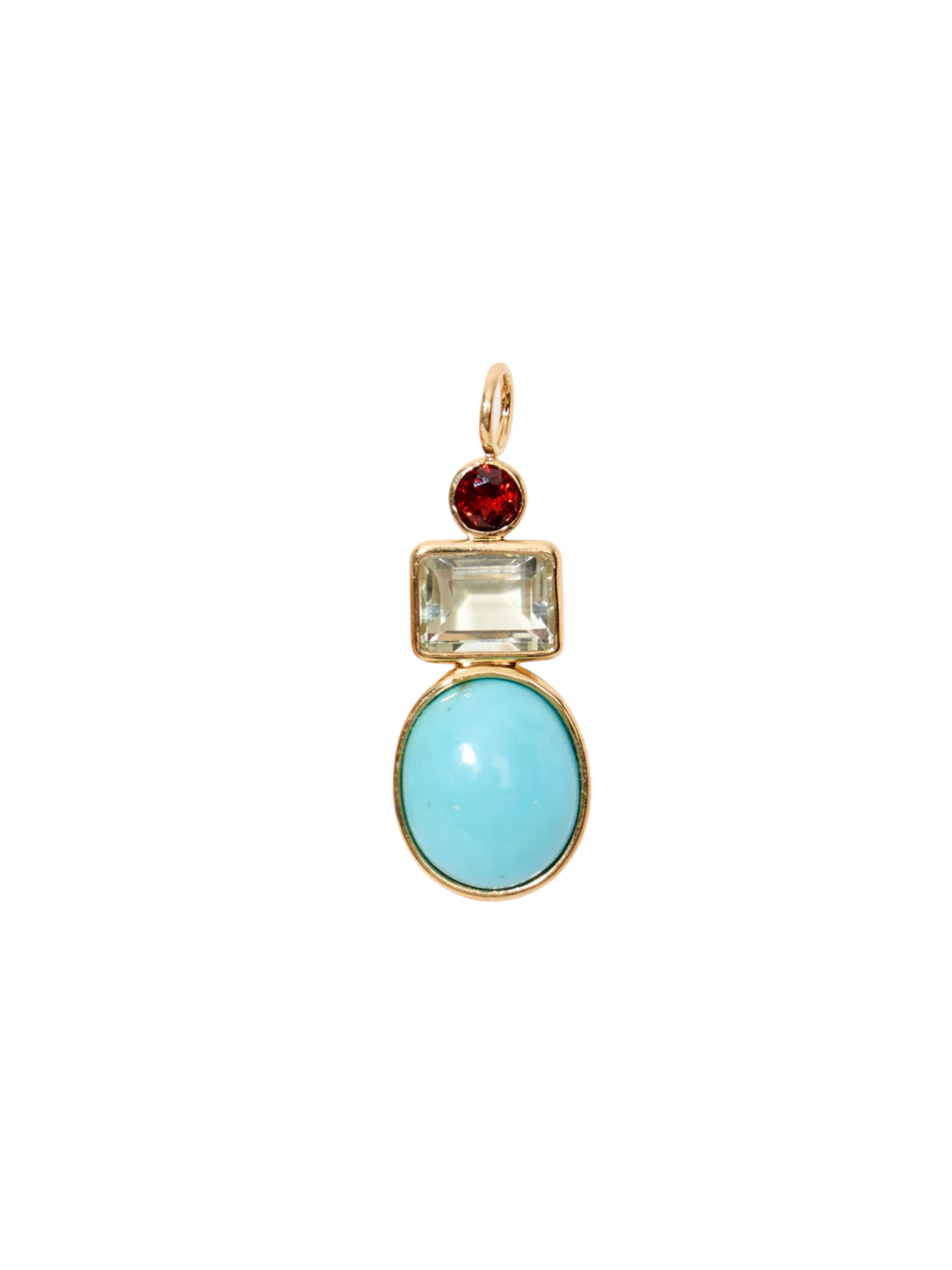 Oval Column 14k Gold Necklace Charm