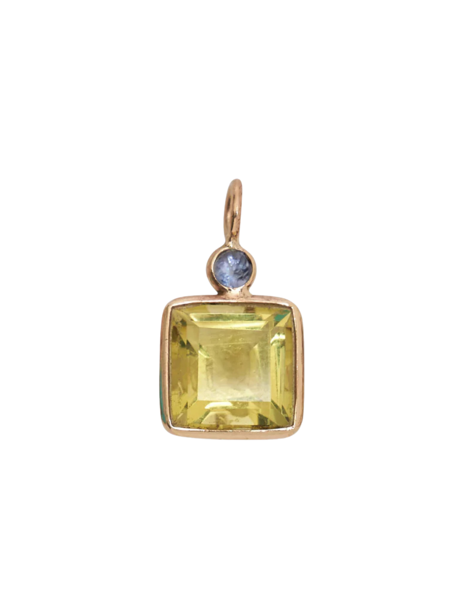Square 14k Gold Necklace Charm
