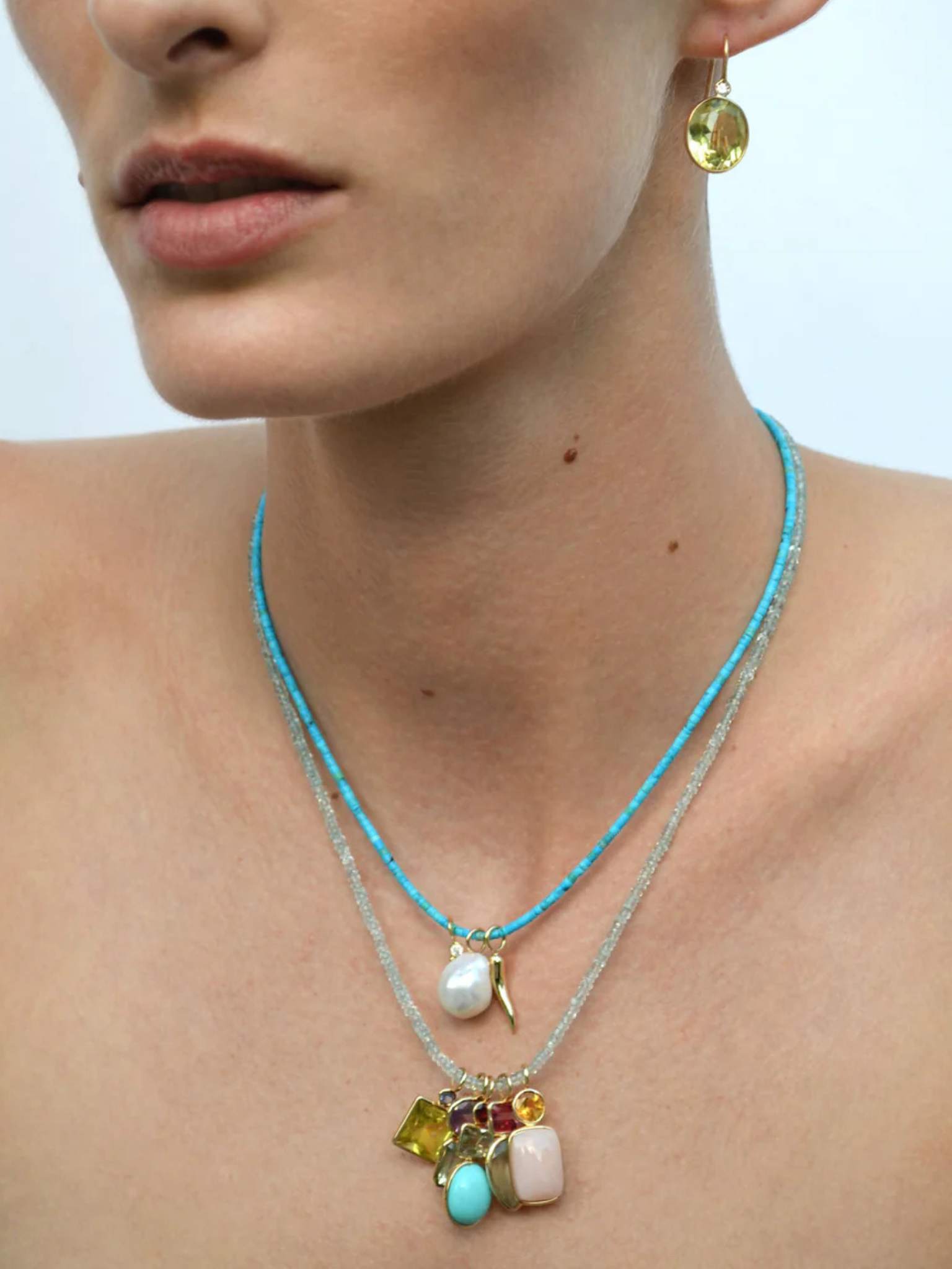 Tiny Beaded 14k Gold Necklace