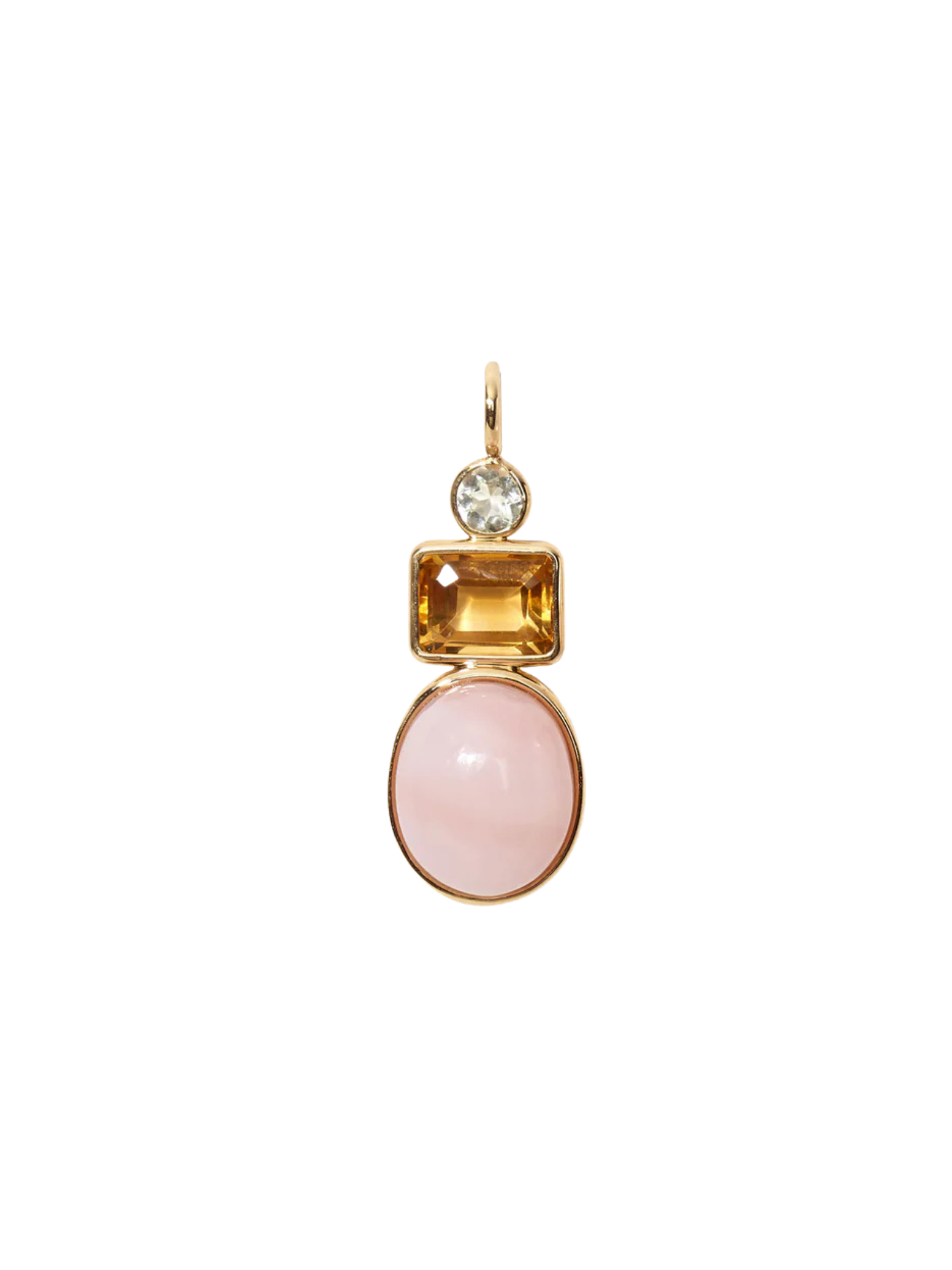 Oval Column 14k Gold Necklace Charm