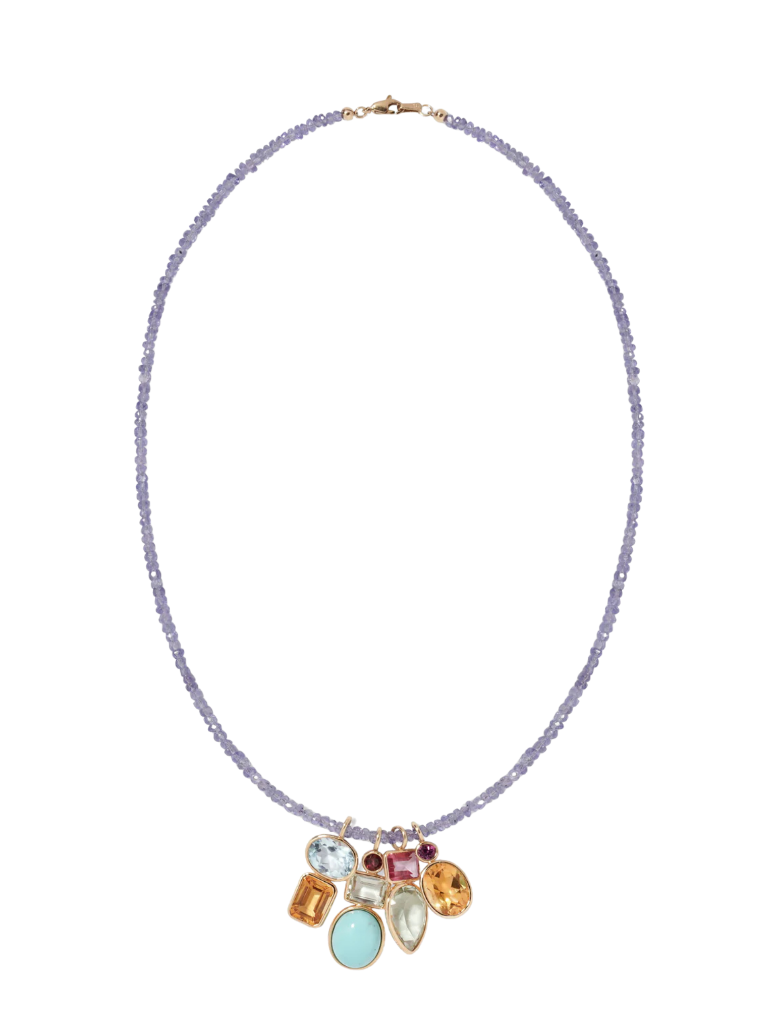 Stacked Rectangle 14k Gold Necklace Charm