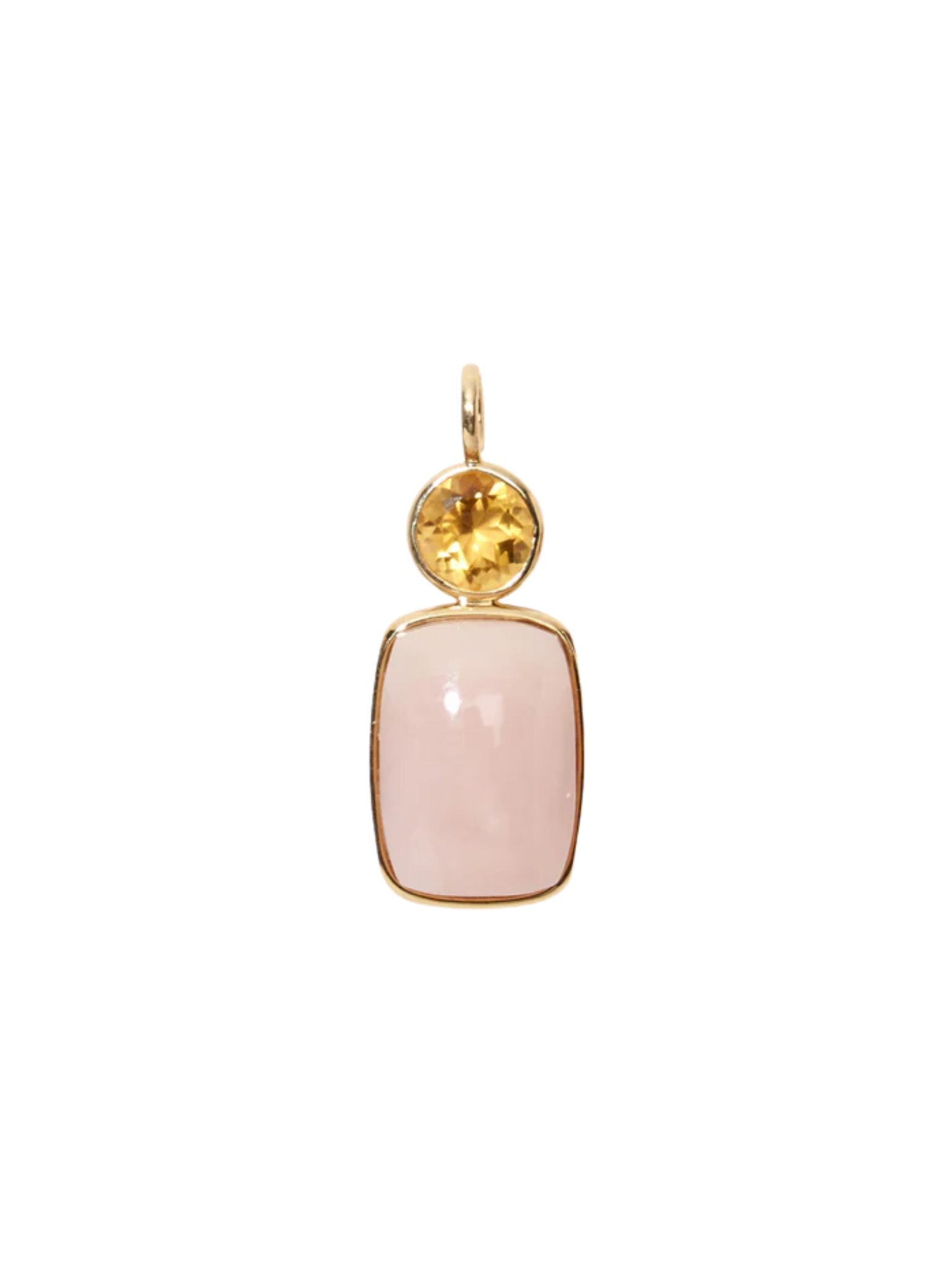 Stacked Oblong 14k Gold Necklace Charm
