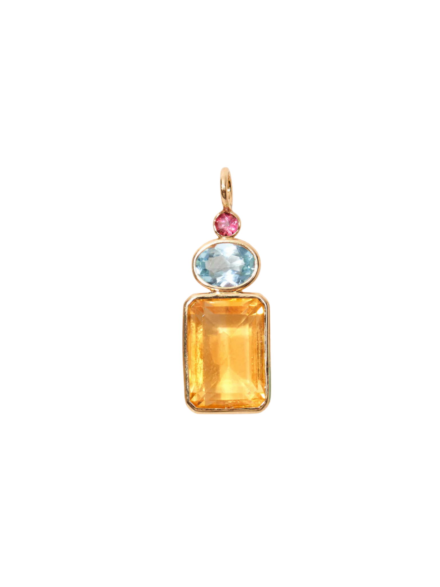 Rectangle Column 14k Gold Necklace Charm