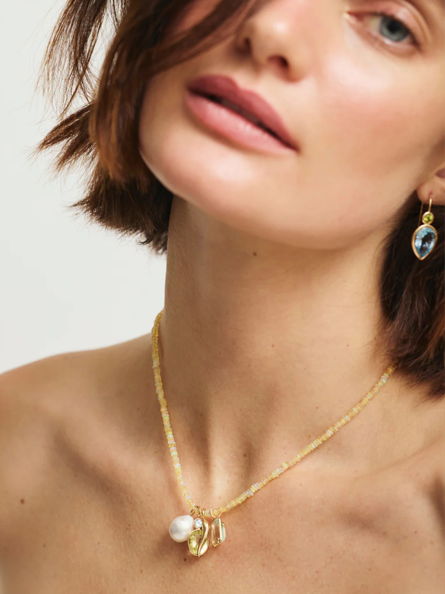 Tiny Beaded 14k Gold Necklace