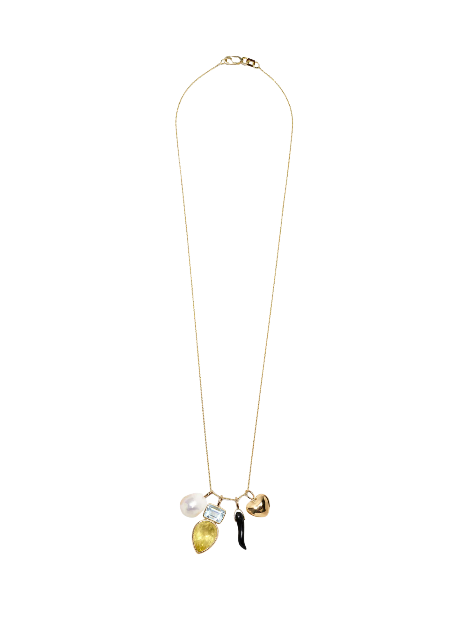 Stacked Teardrop 14k Gold Necklace Charm