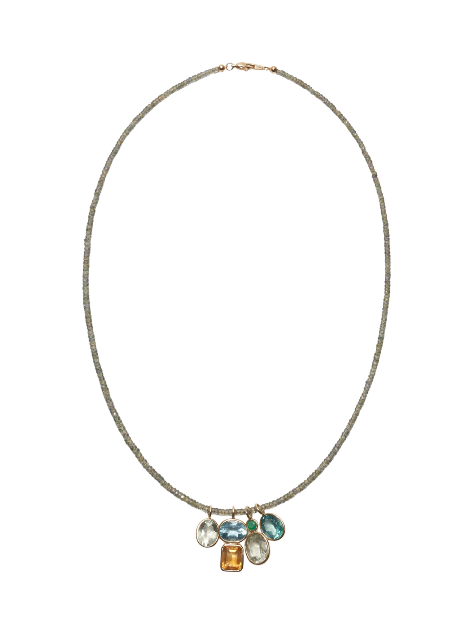 Stacked Rectangle 14k Gold Necklace Charm