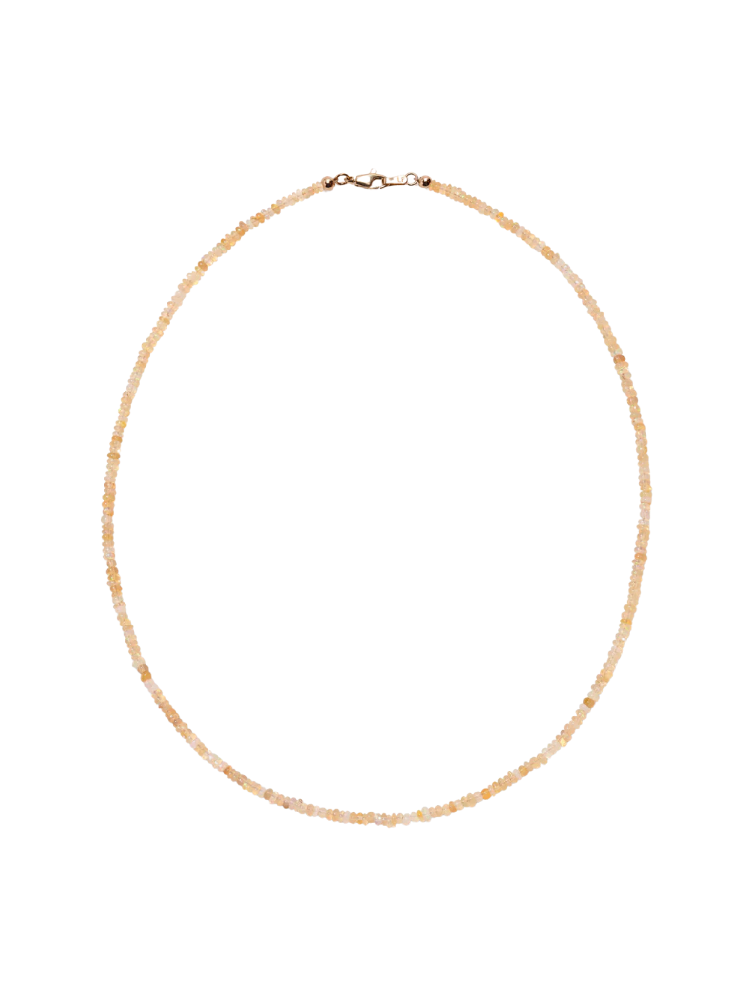 Tiny Beaded 14k Gold Necklace
