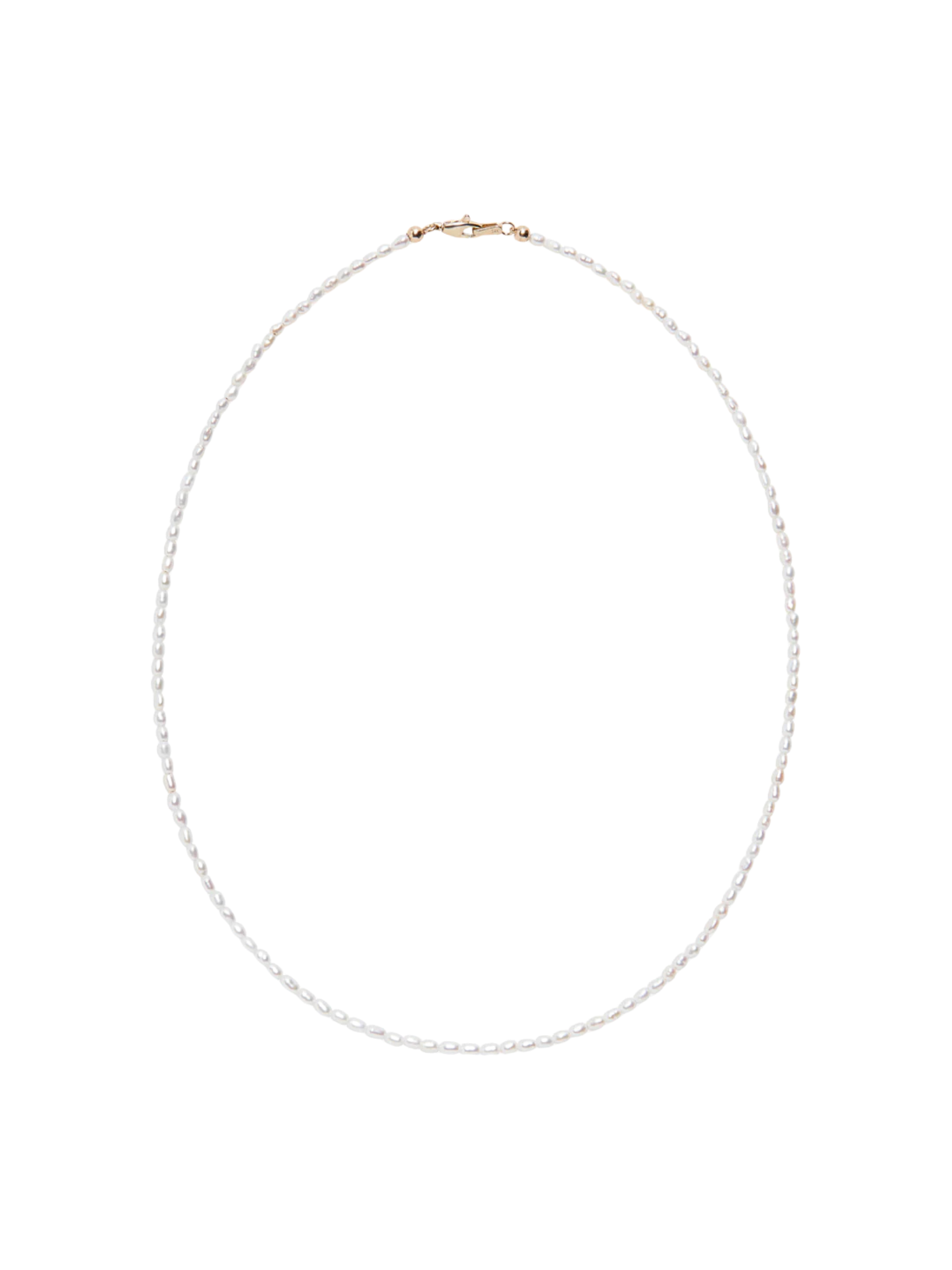 Tiny Beaded 14k Gold Necklace