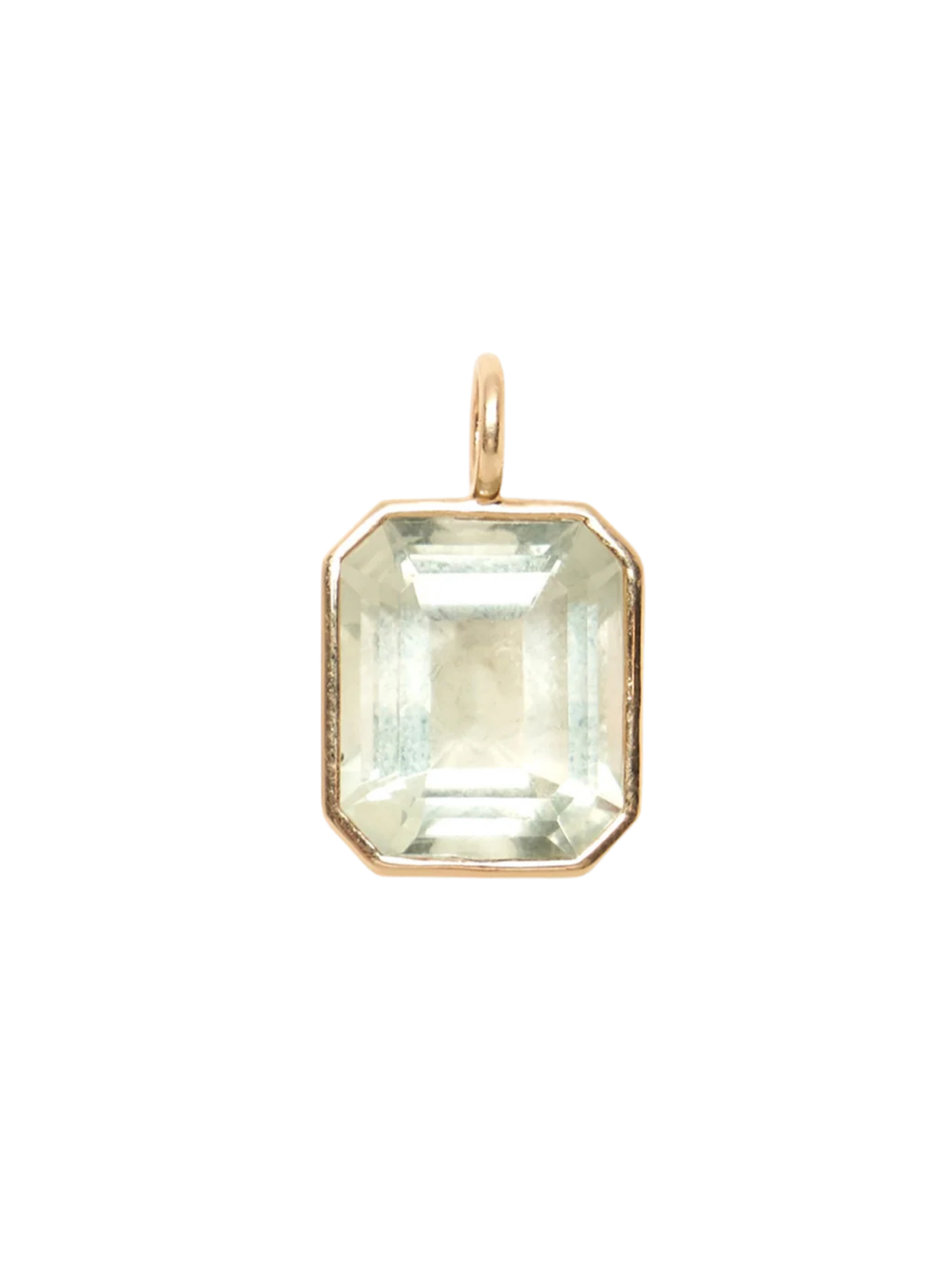 Singular Rectangle 14k Gold Necklace Charm